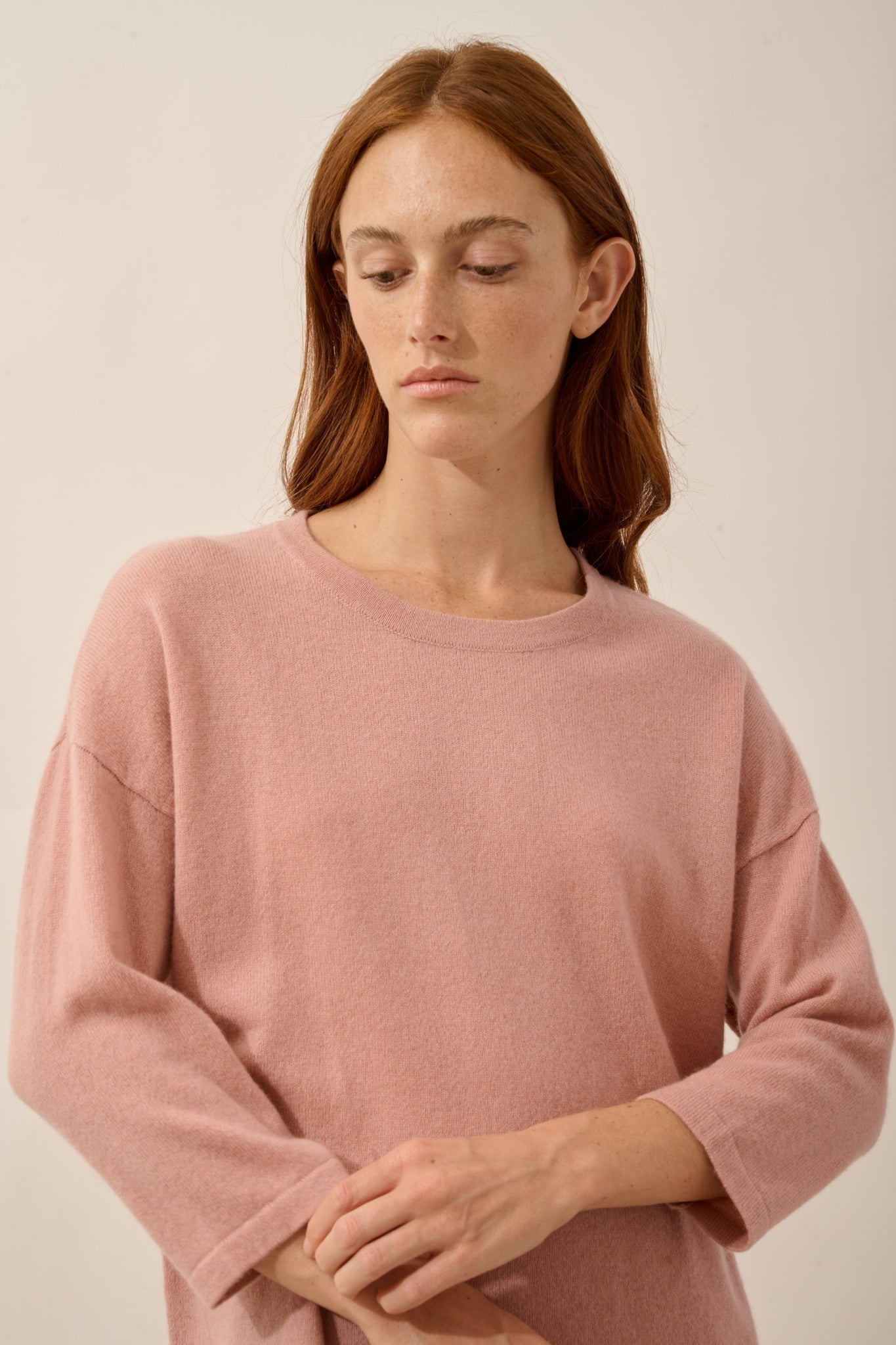 CLATT pull col rond bois de rose