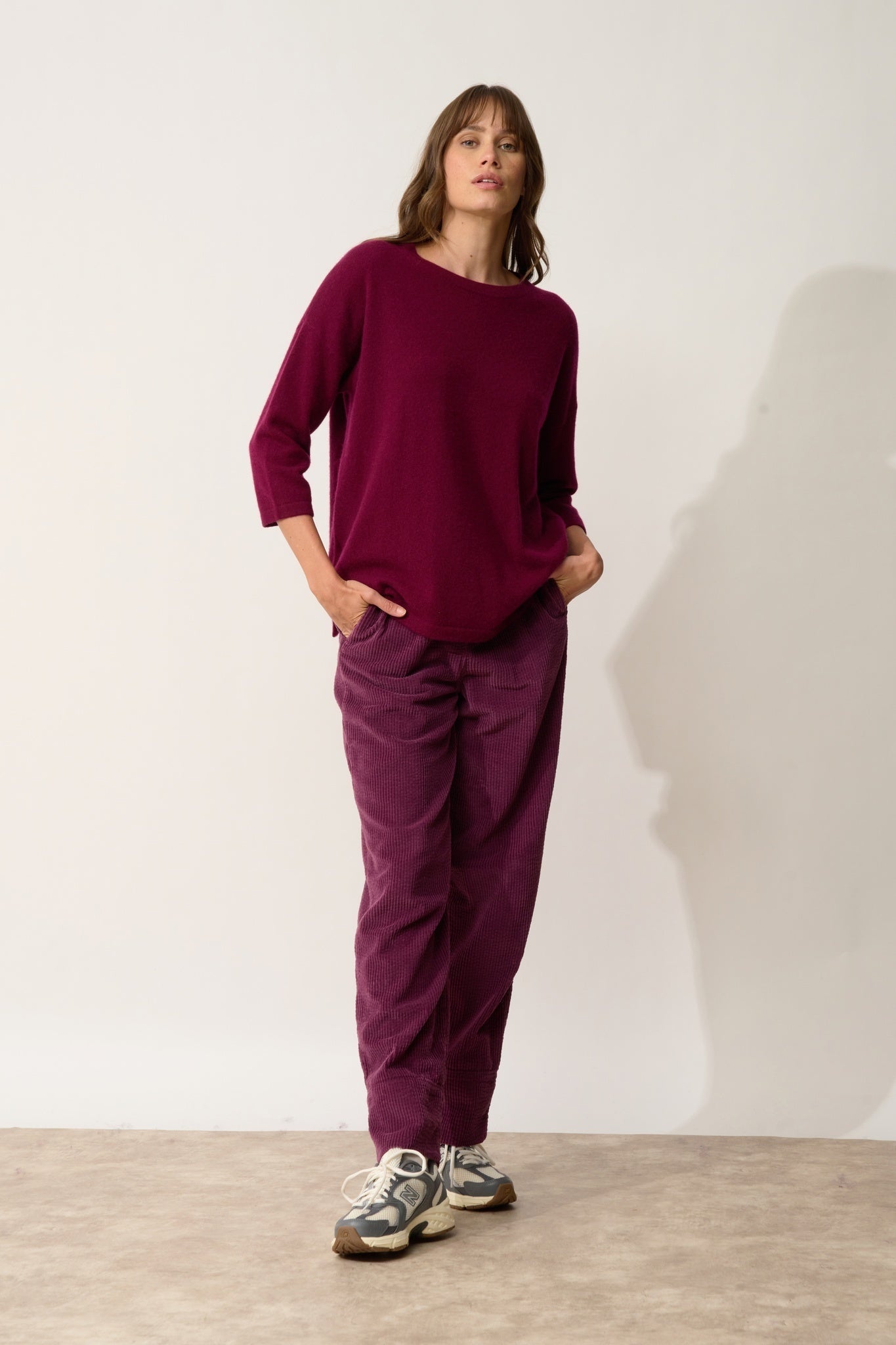 CLATT pull col rond bordeaux