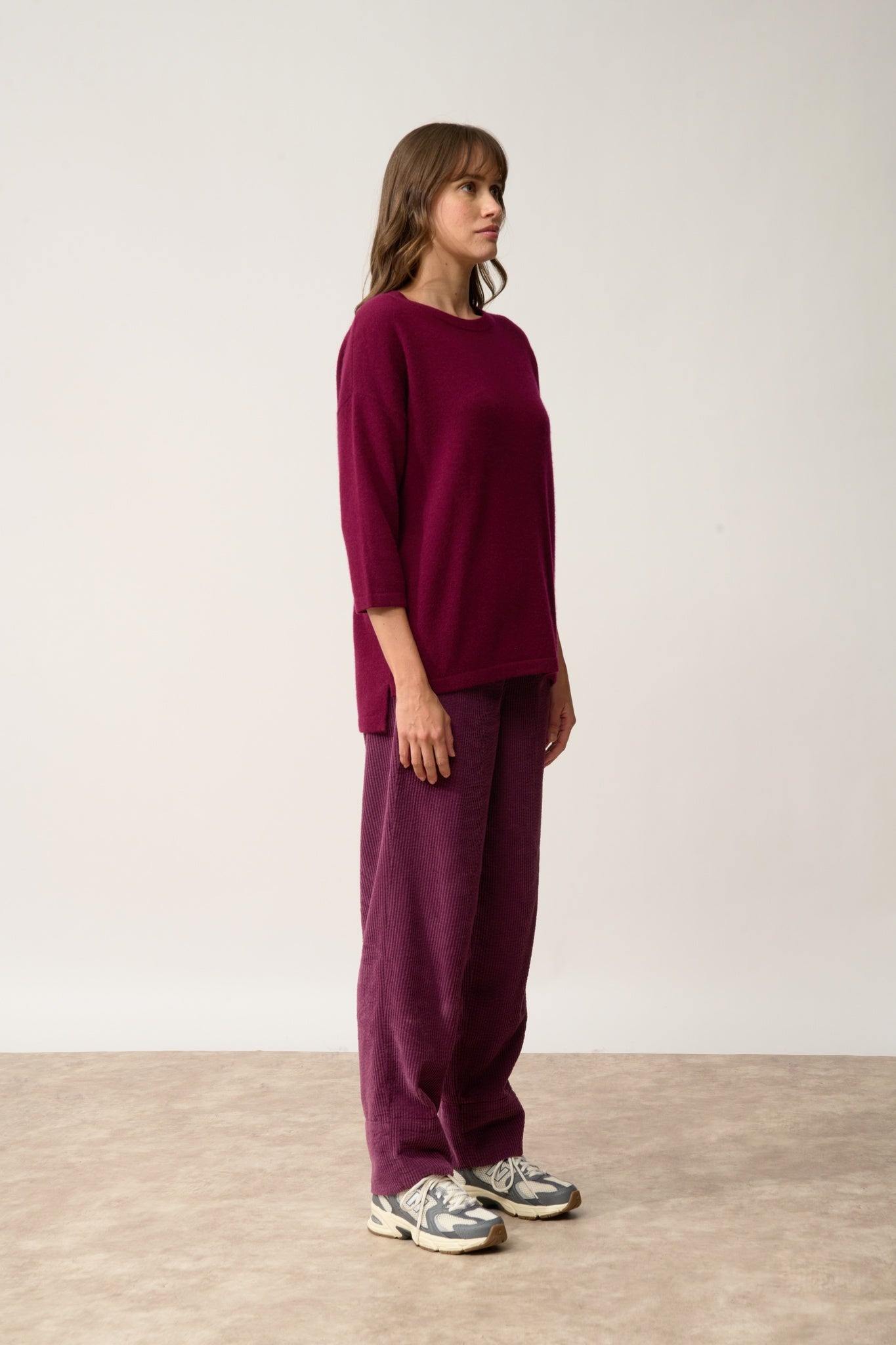 CLATT burgundy round-neck sweater