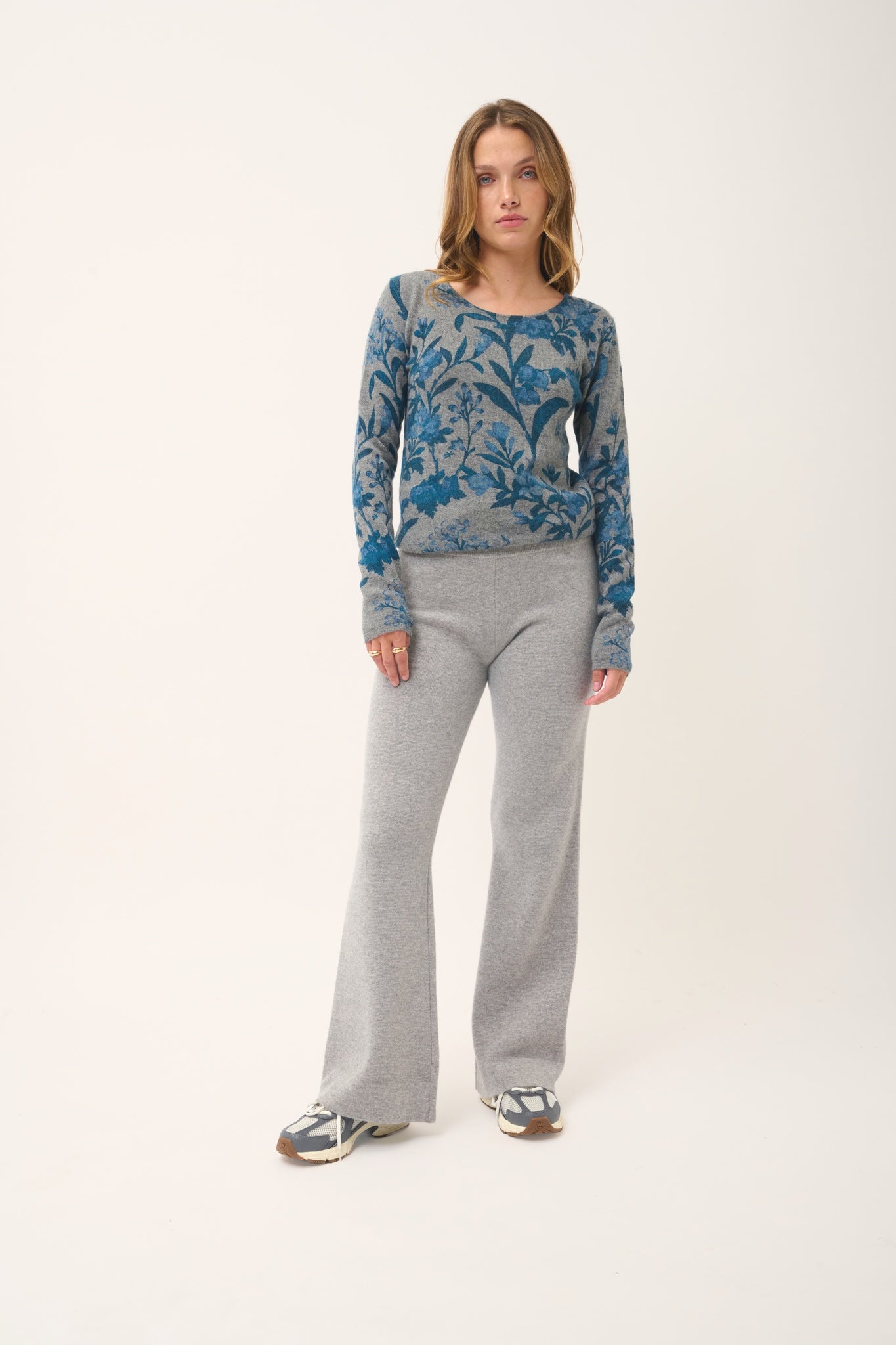 CLAUDIA pull col rond flanelle chiné