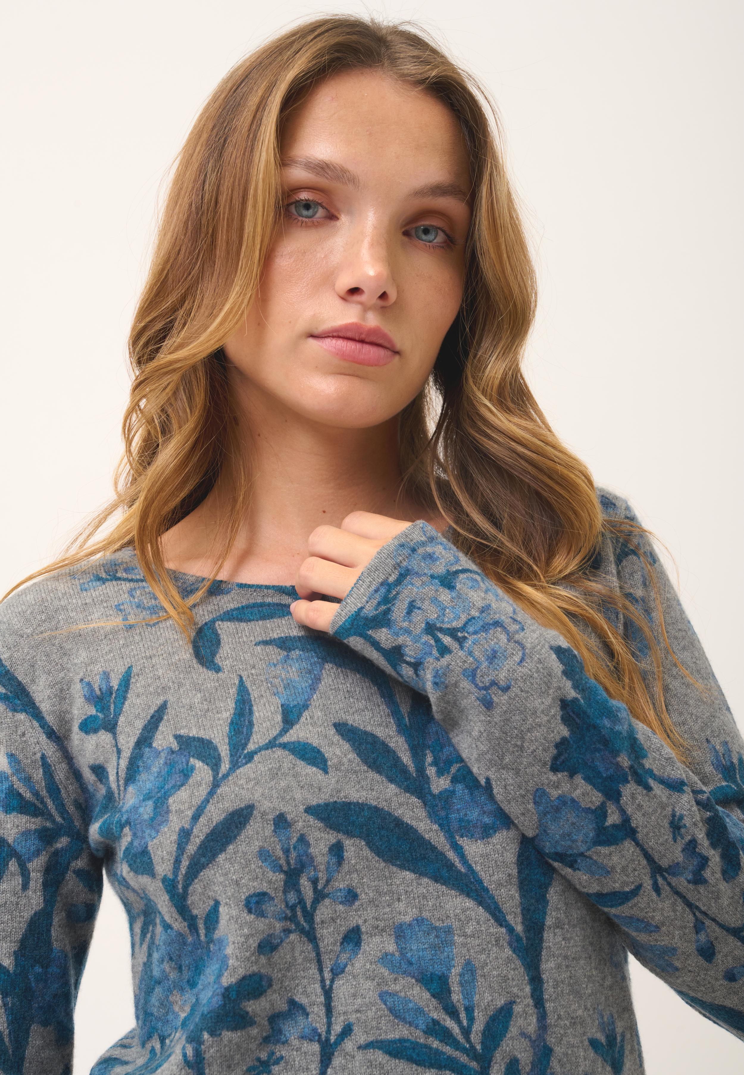 CLAUDIA pull col rond flanelle chiné
