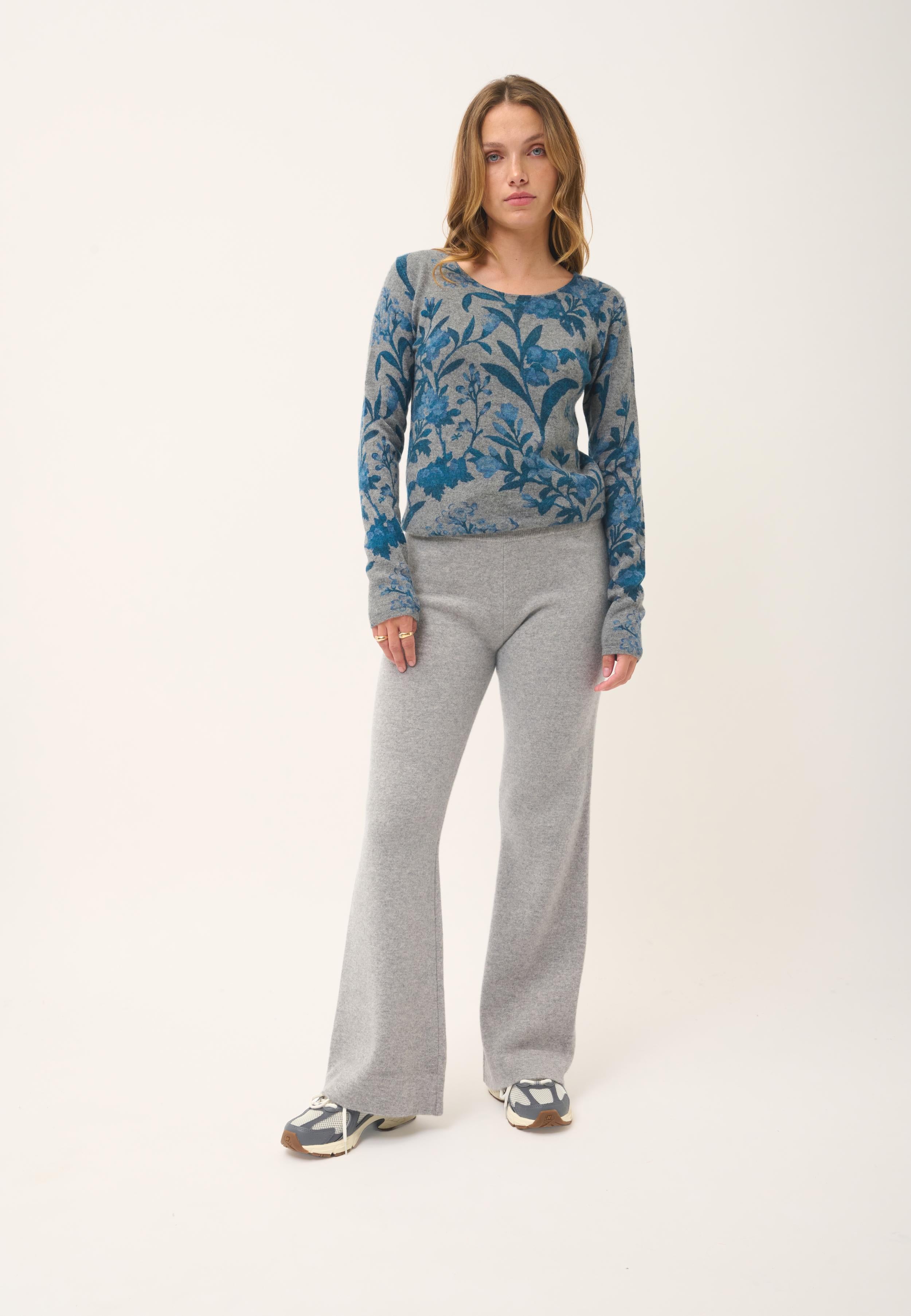 CLAUDIA pull col rond flanelle chiné