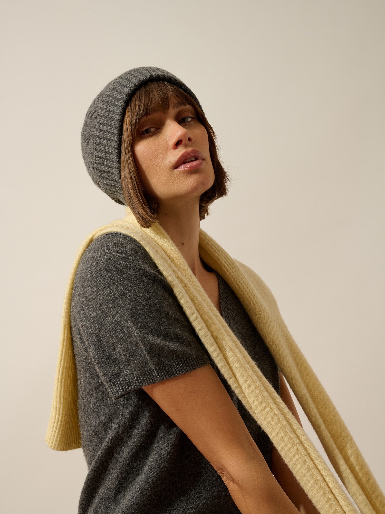 cleo bonnet 4 fils anthracite chiné