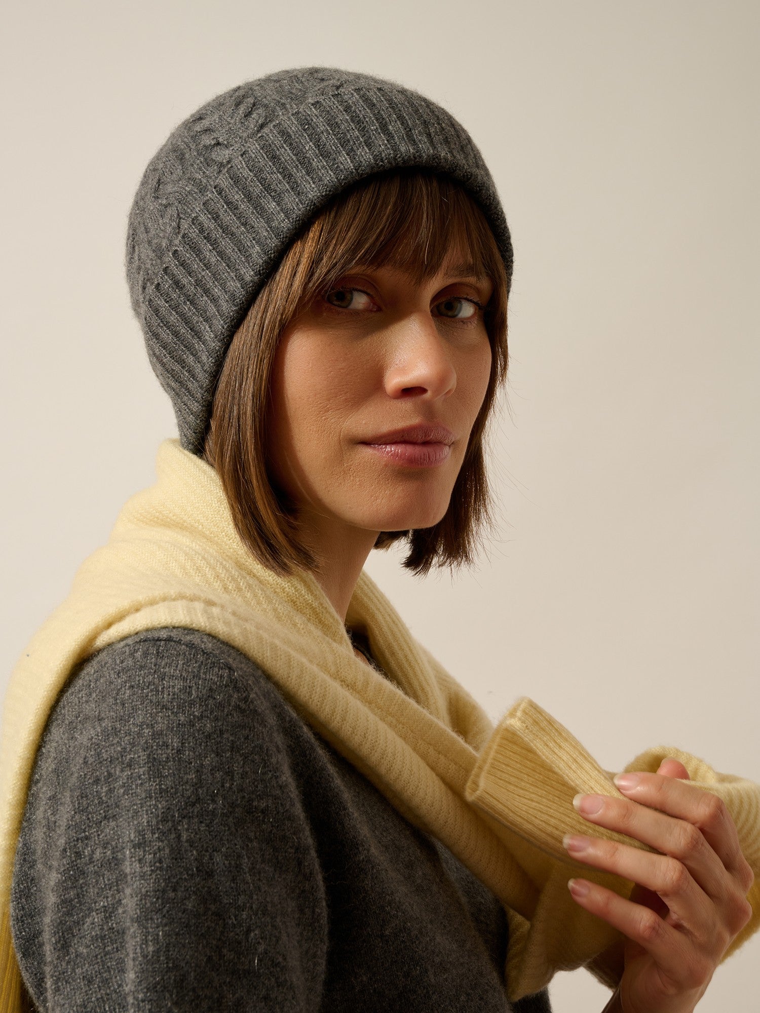 cleo bonnet 4 fils anthracite chiné