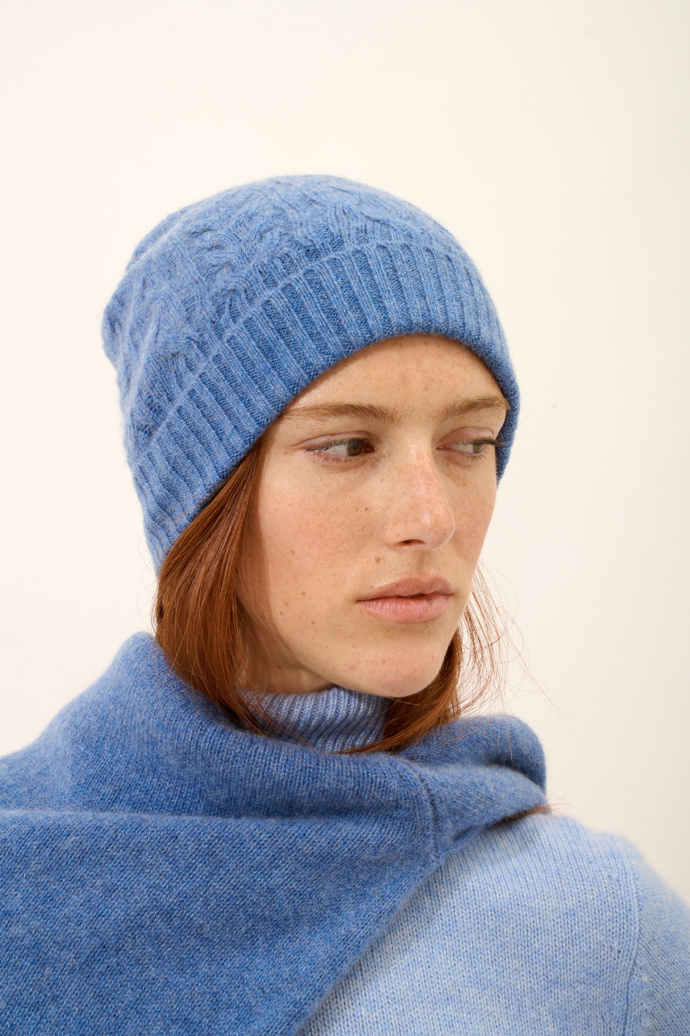 CLEO bonnet 4 fils bleu denim