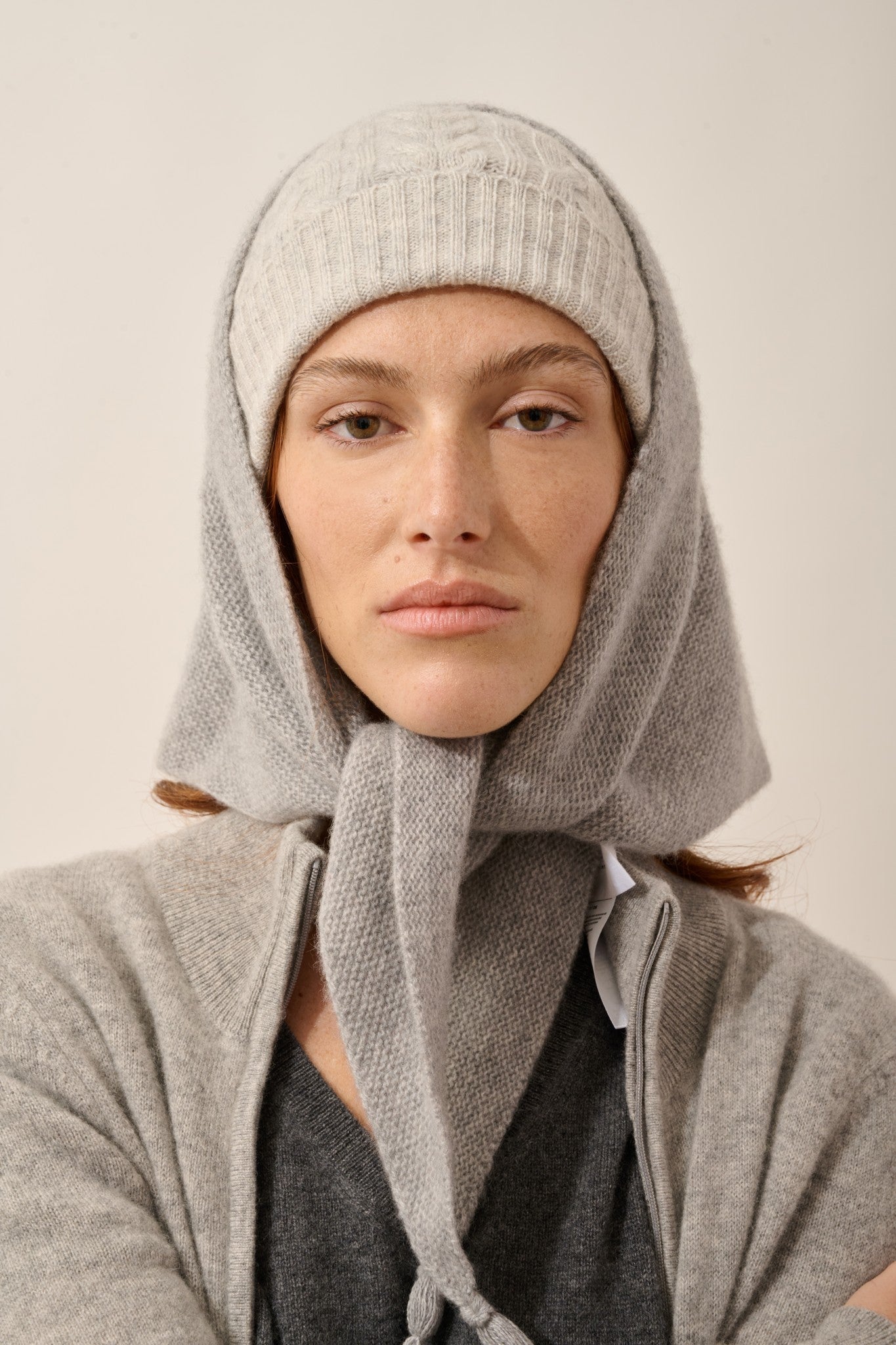 cleo bonnet 4 fils glacier chiné 100% cachemire