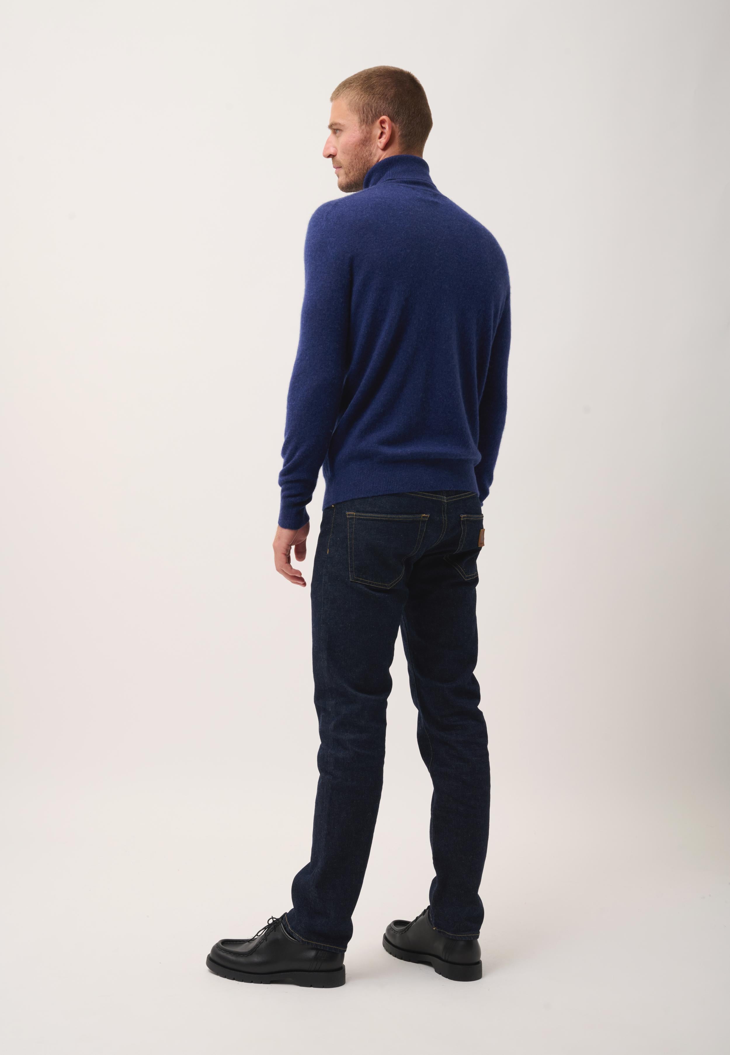 CONNOR pull col roulé bleu nuit