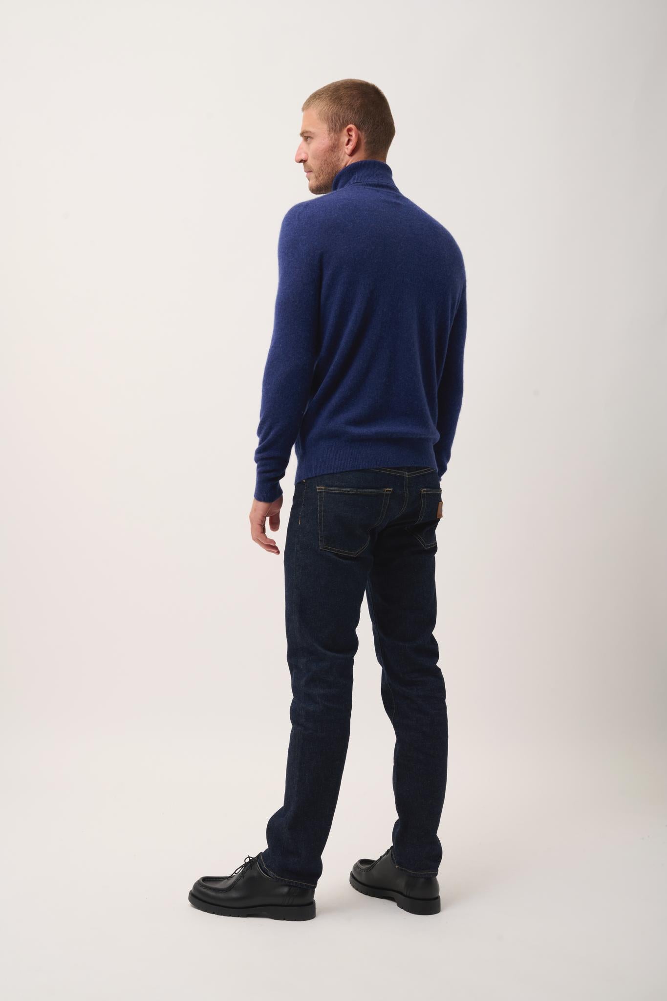 CONNOR pull col roulé bleu nuit