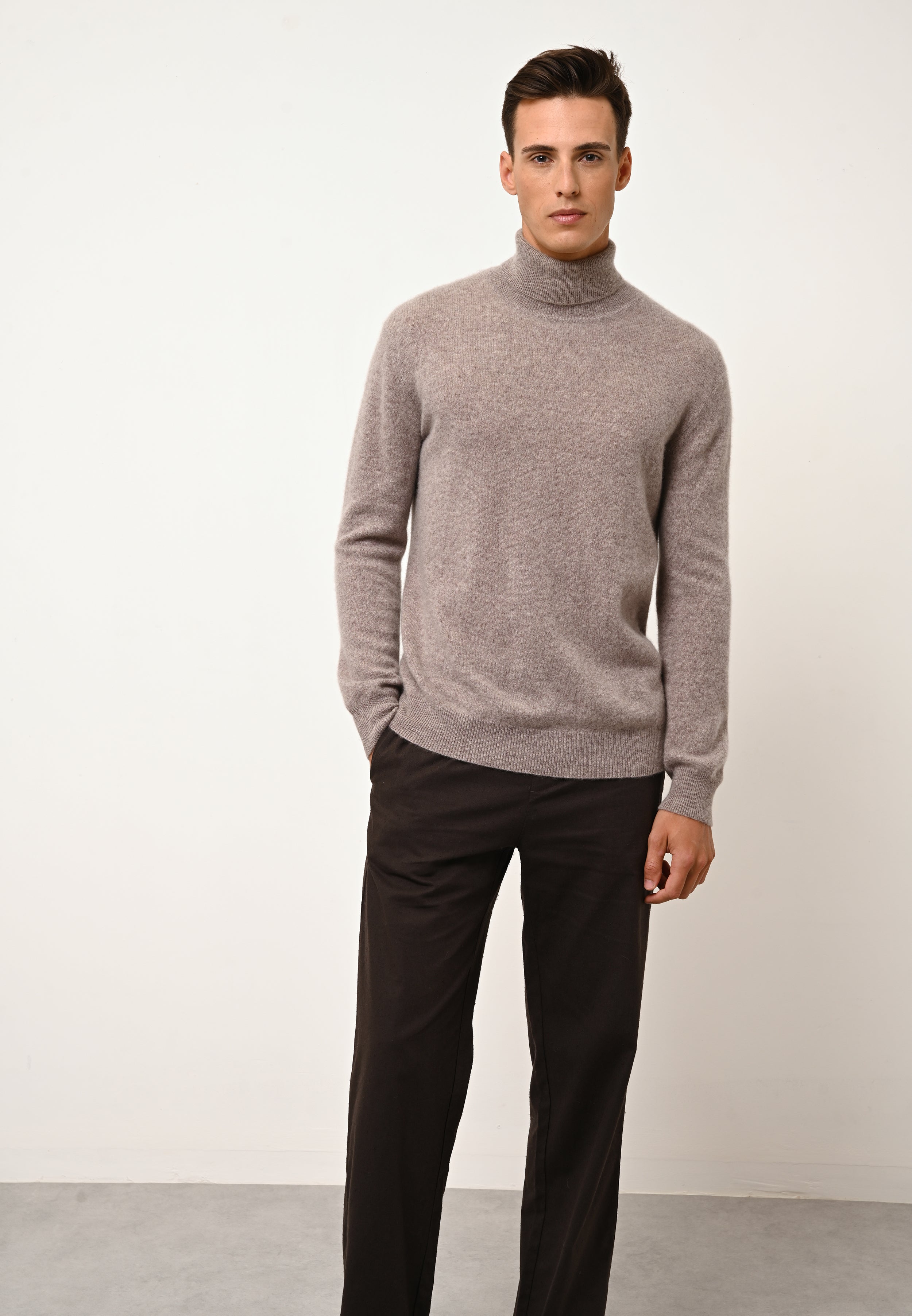 CONNOR heathered caribou turtleneck sweater