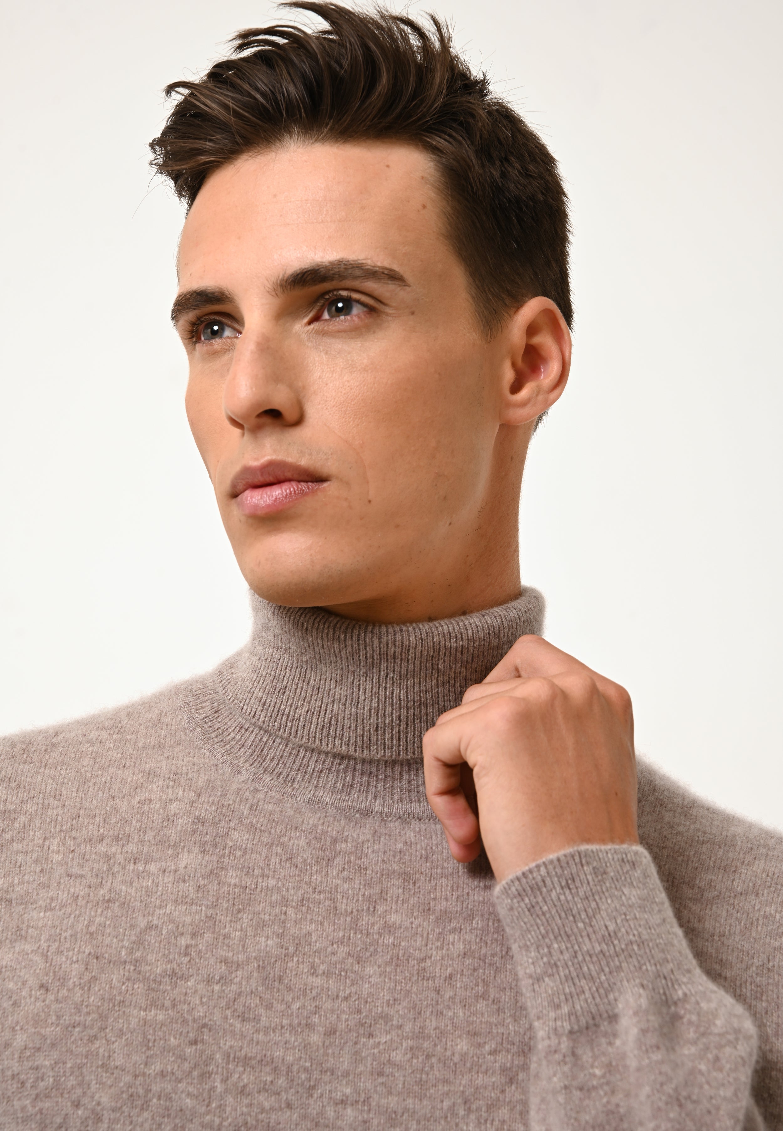 CONNOR heathered caribou turtleneck sweater