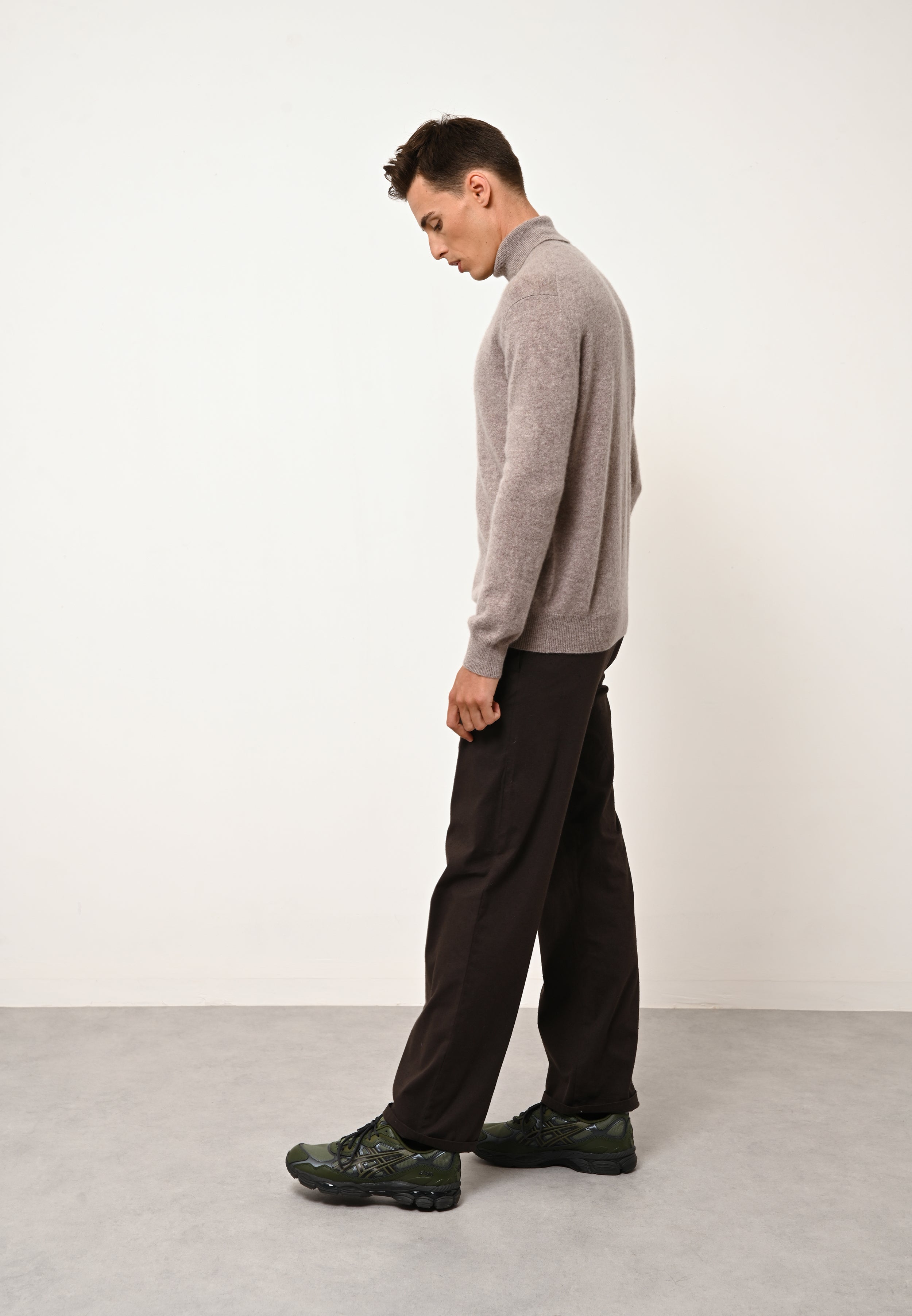 CONNOR heathered caribou turtleneck sweater