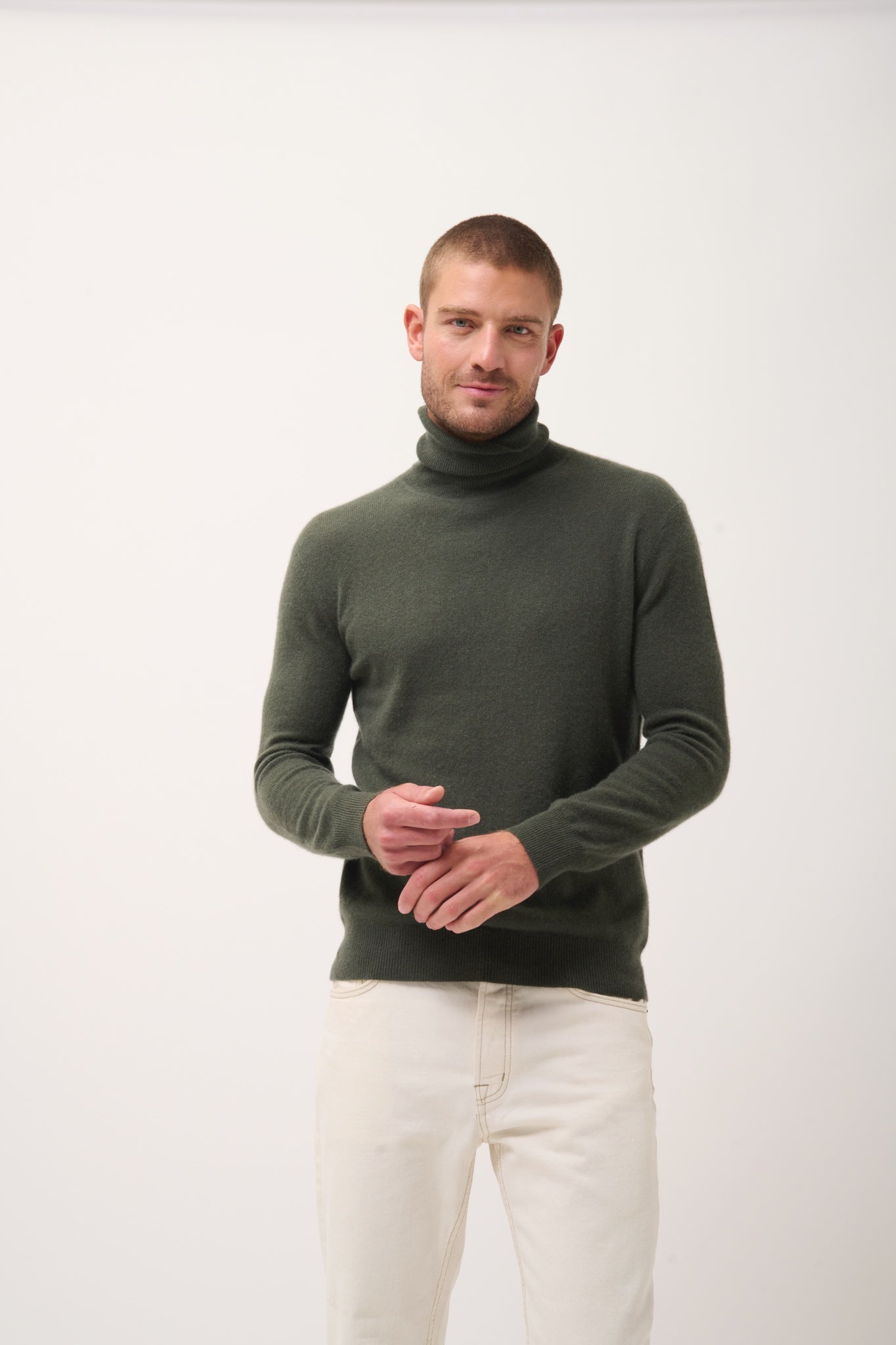 CONNOR khaki turtleneck sweater