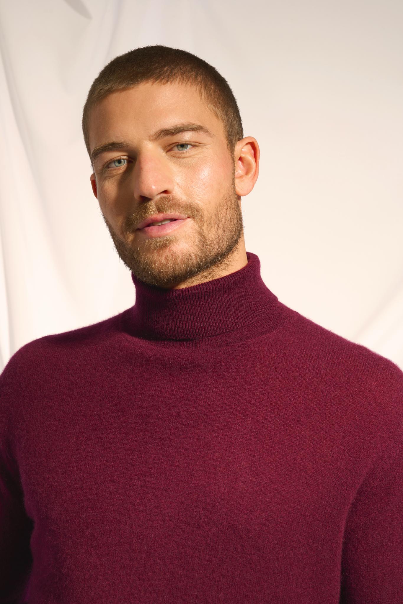 CONNOR pull col roulé mûre