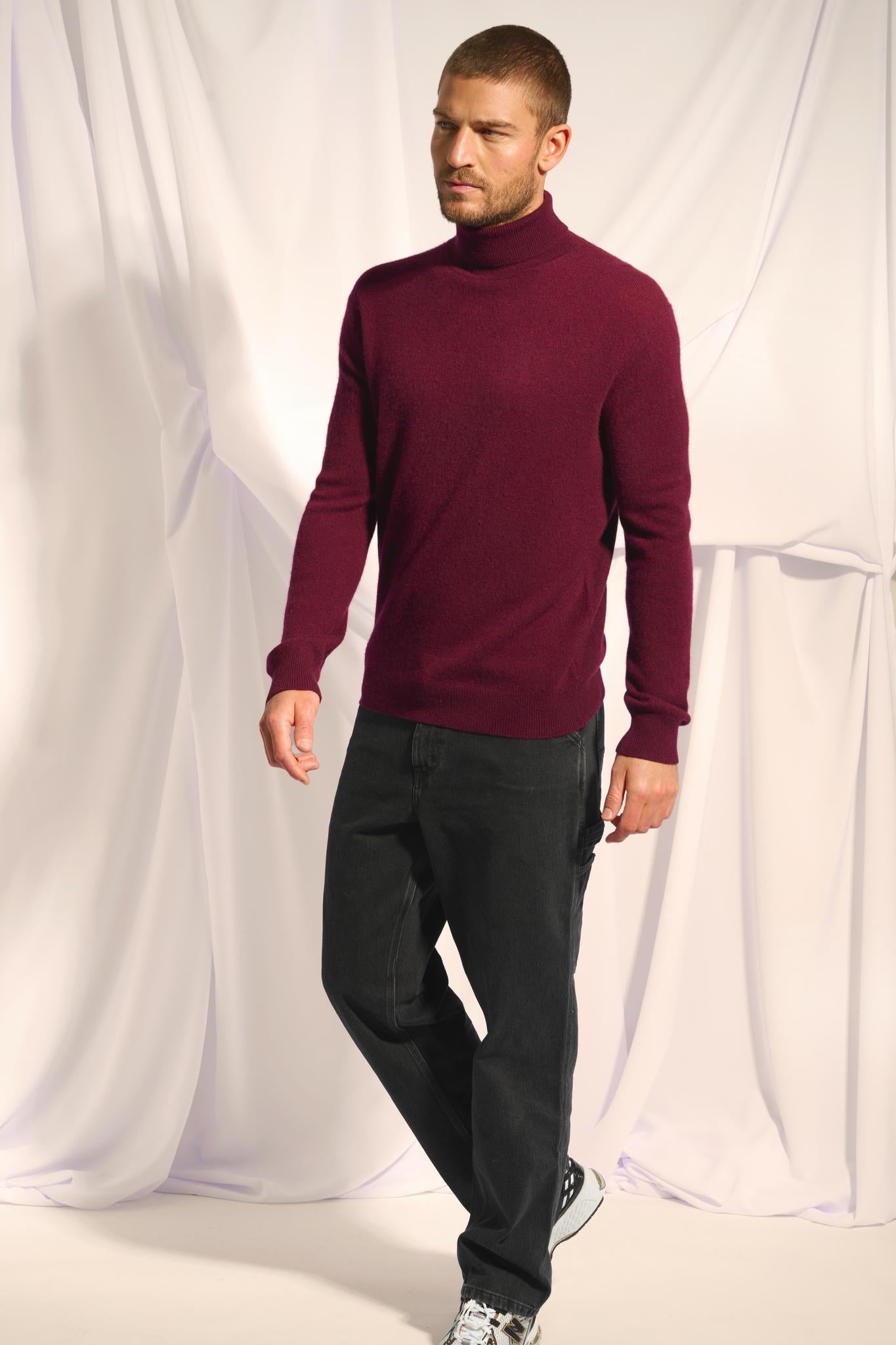 CONNOR pull col roulé mûre