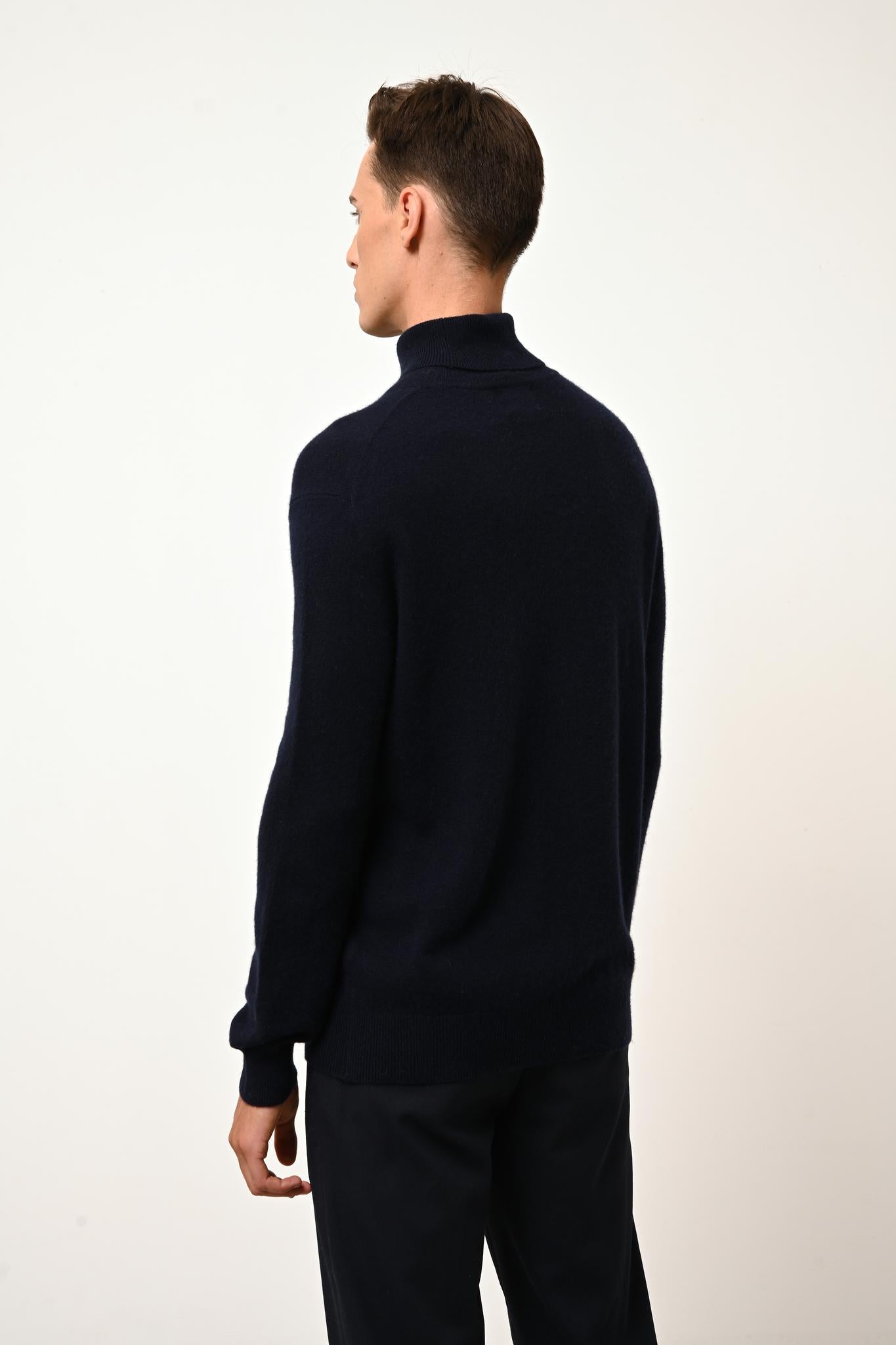 CONNOR pull col roulé navy