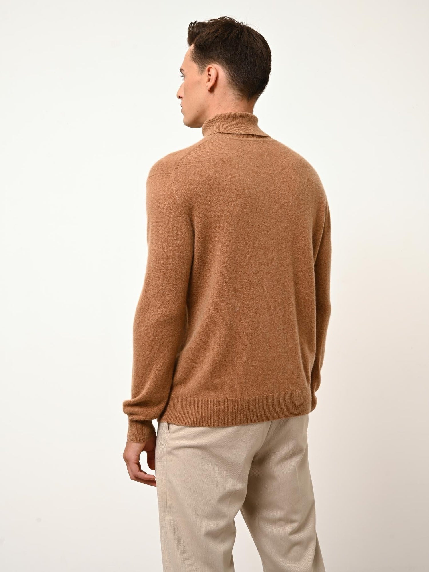 CONNOR pull col roulé noisette