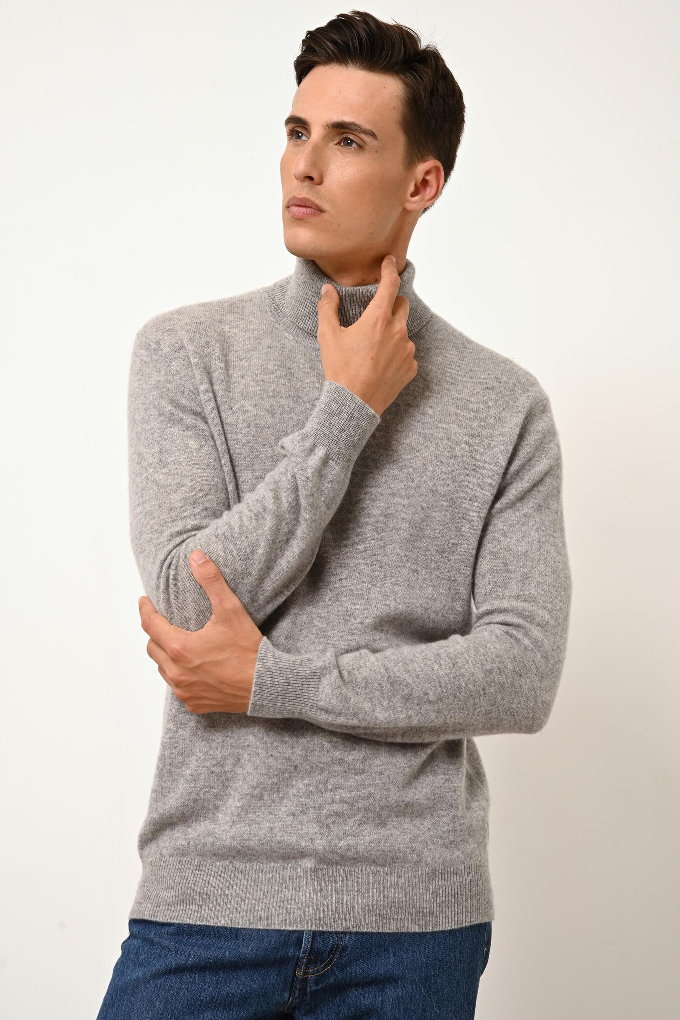 CONNOR pull col roulé nuage chiné