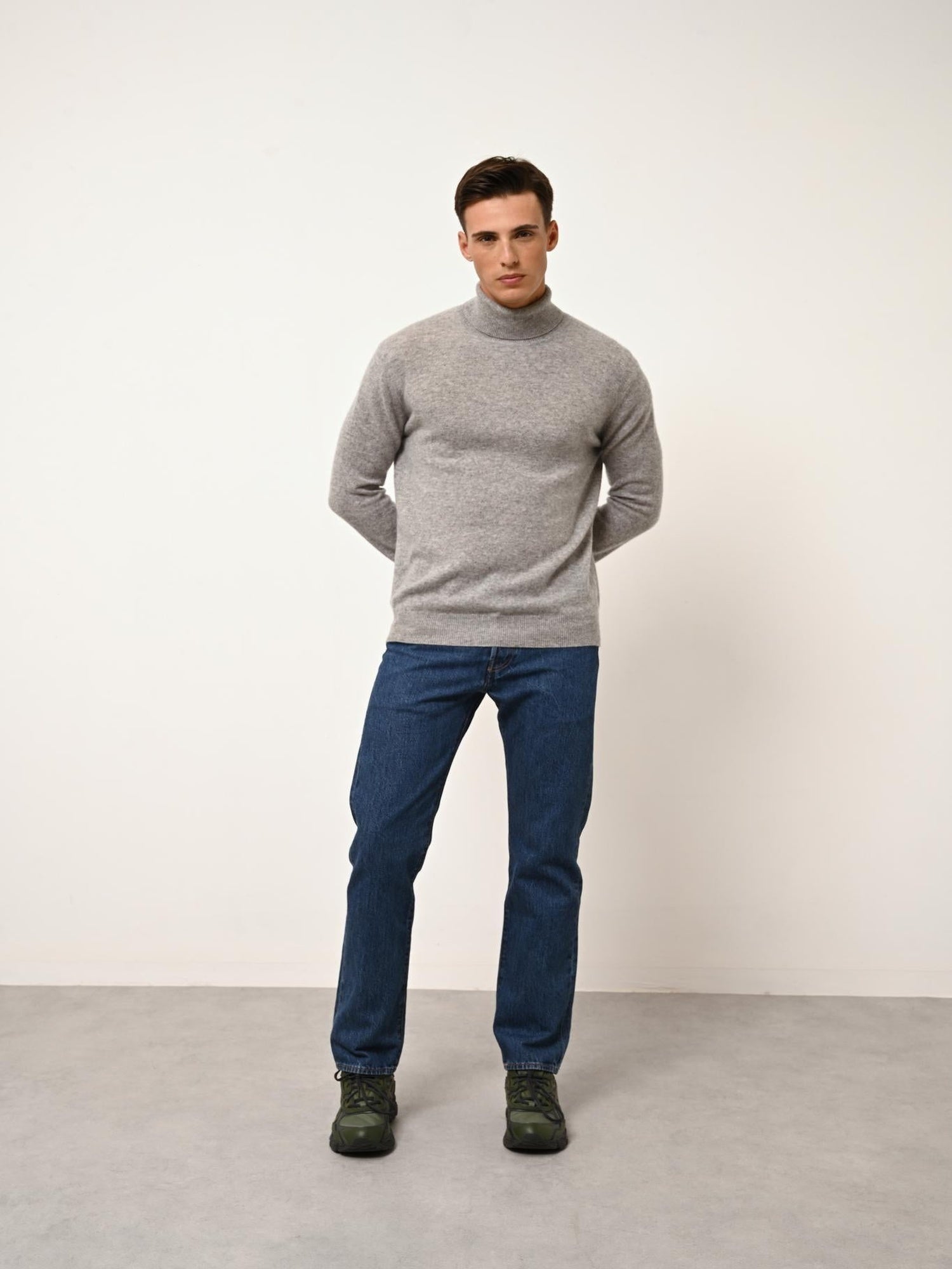 CONNOR pull col roulé nuage chiné