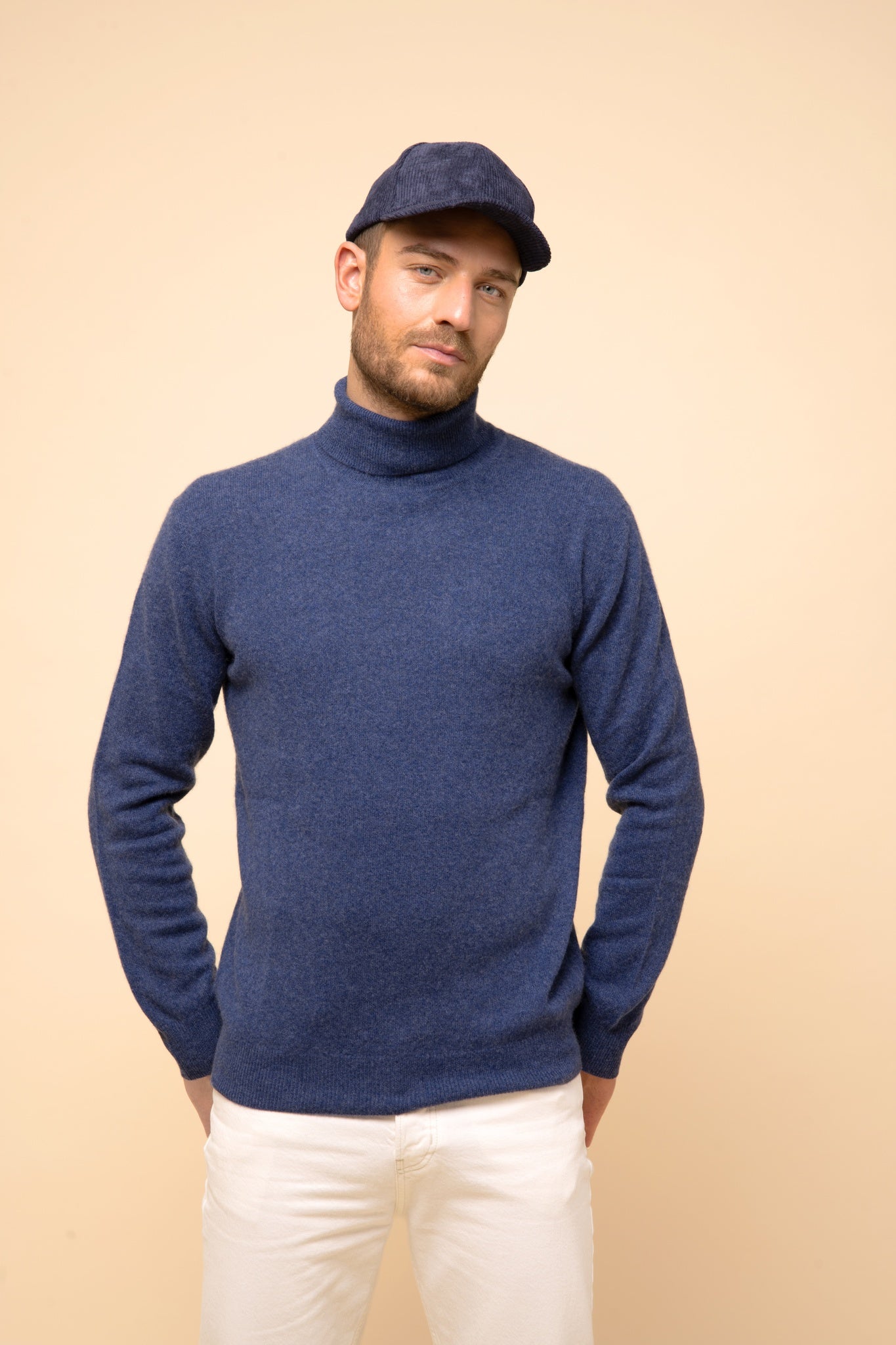 CONNOR pull col roulé ocean chiné