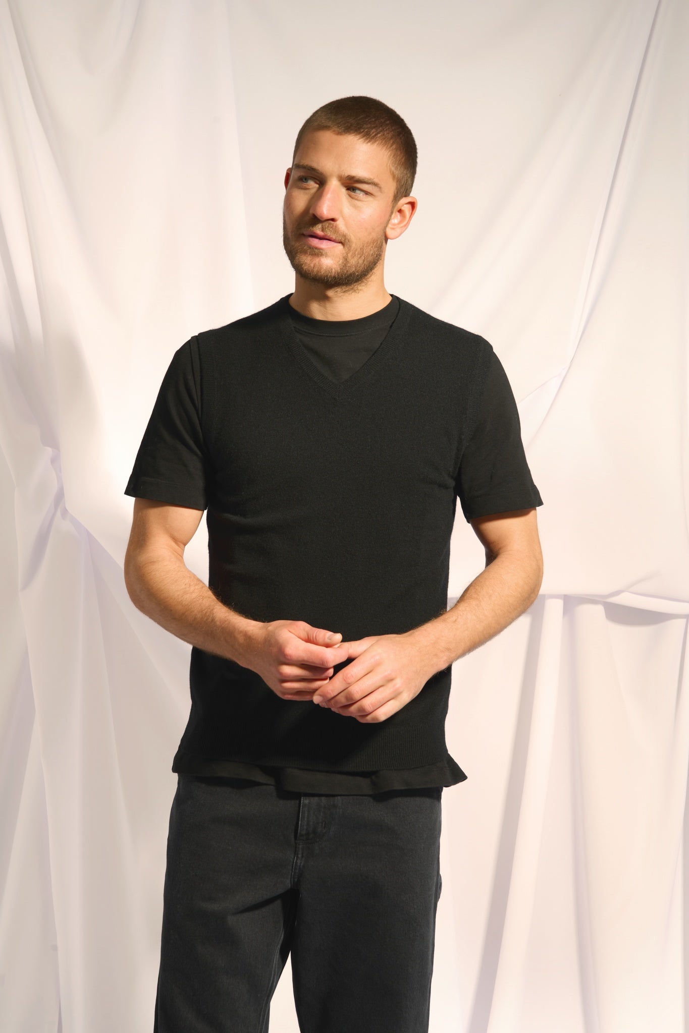 CORKI débardeur col v noir