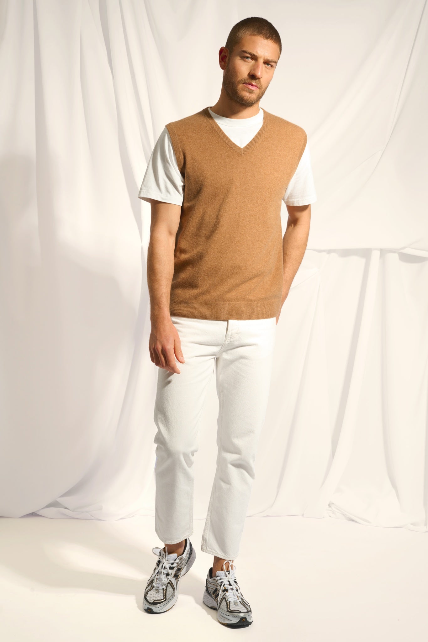 CORKI hazelnut v-neck tank top