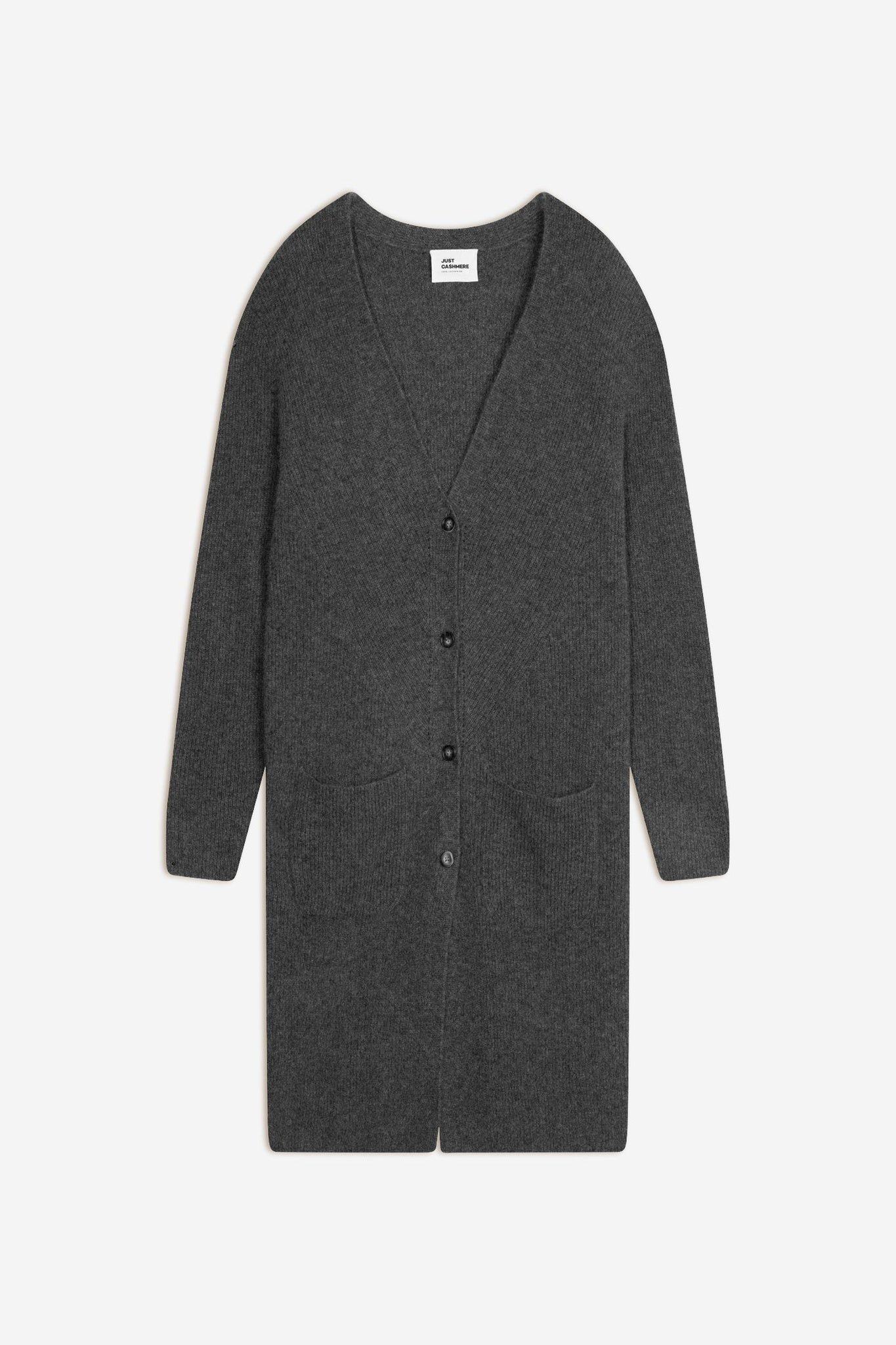 DACHE cardigan long col v anthracite chiné