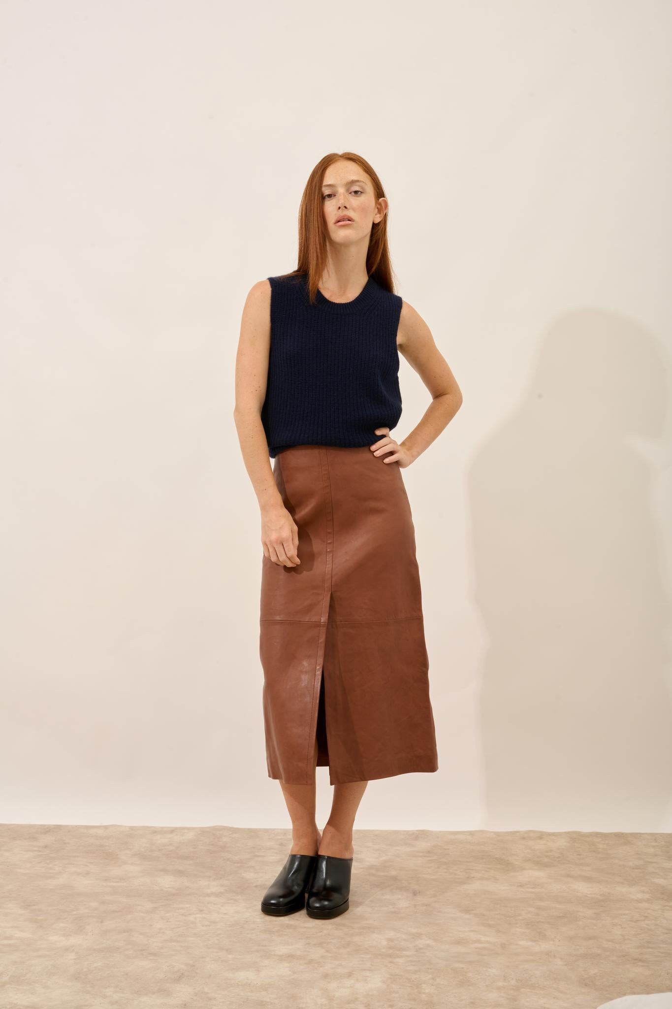 DAMPA round-neck tank top navy