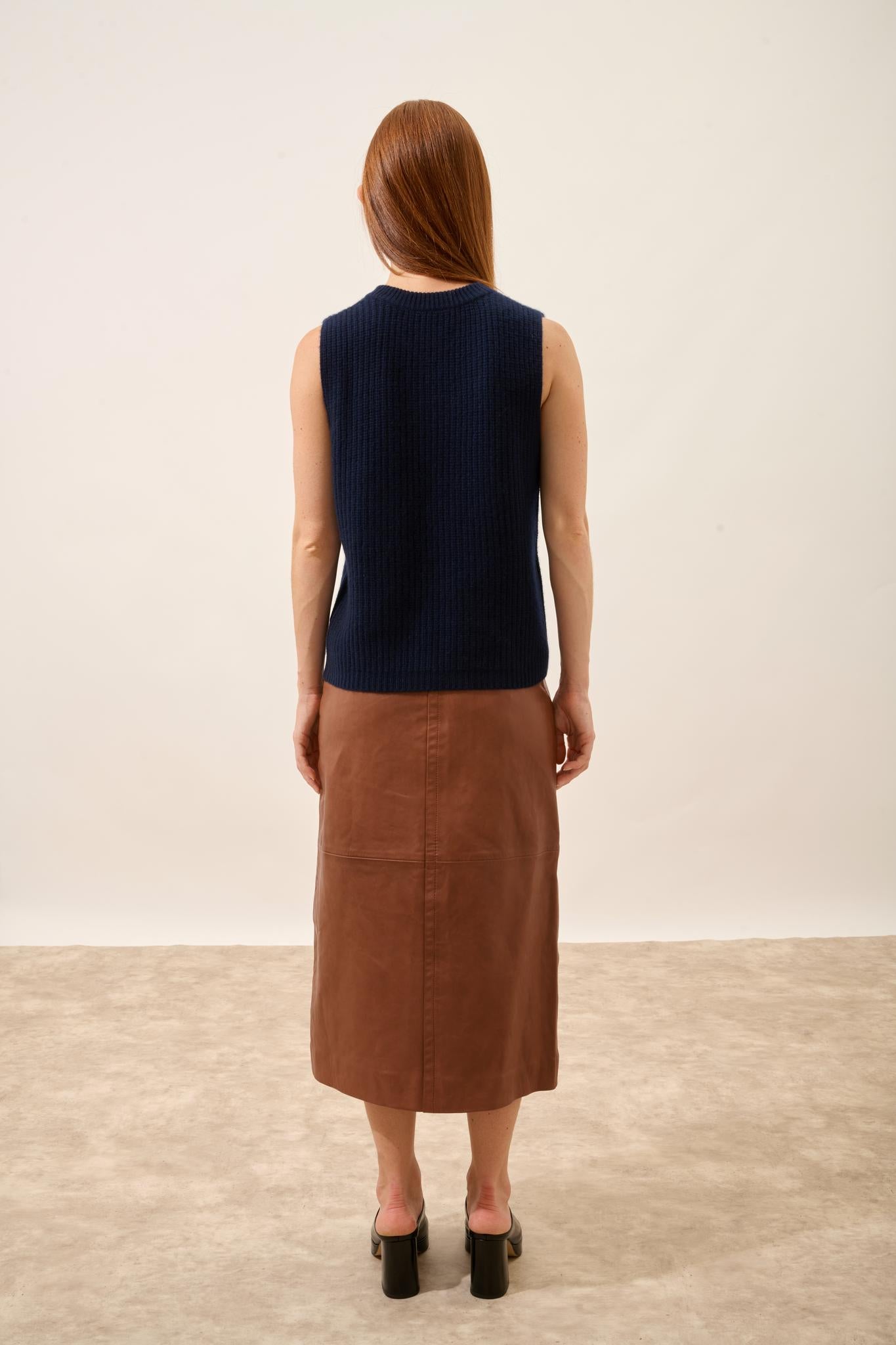 DAMPA round-neck tank top navy