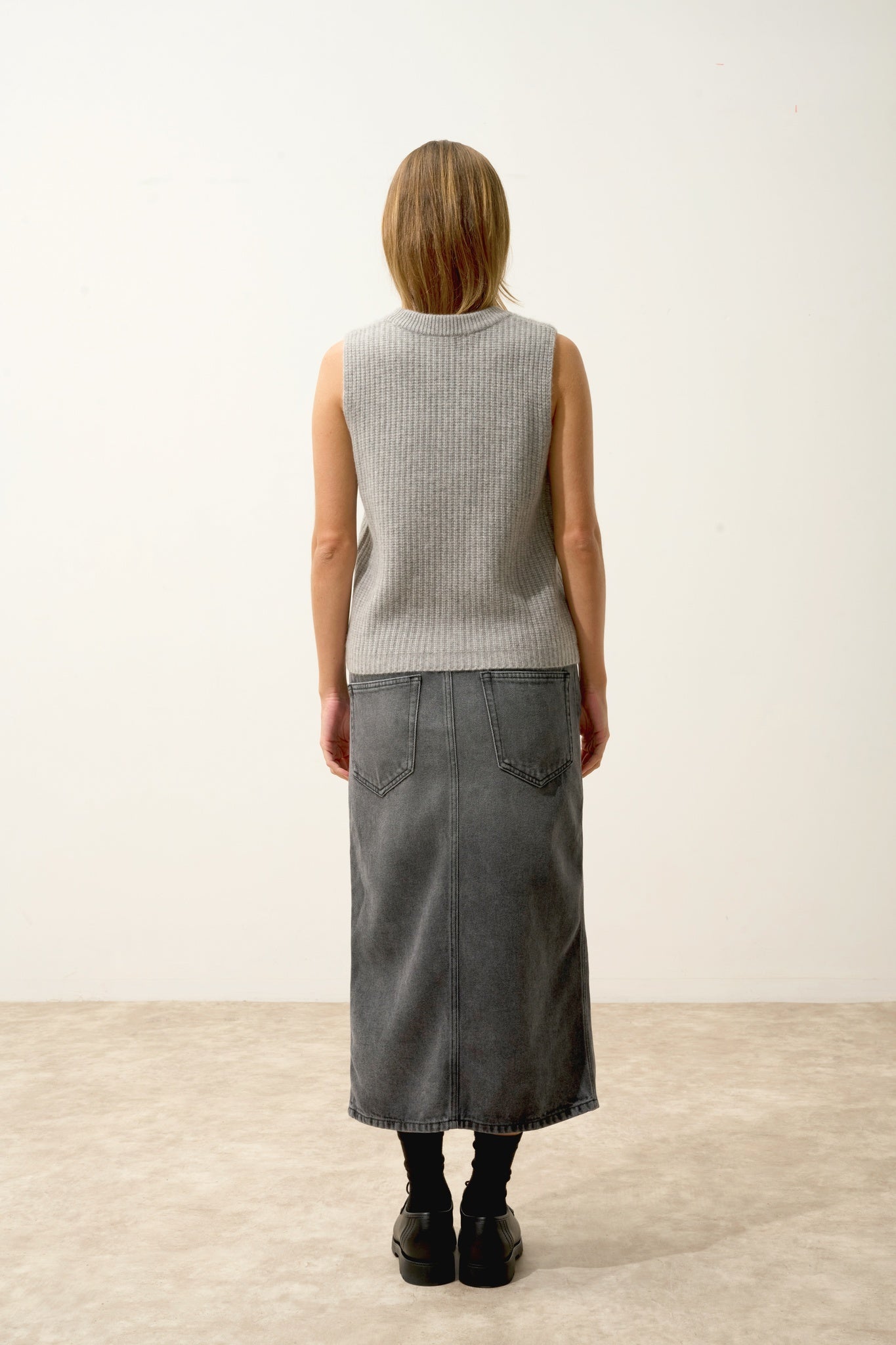 DAMPA round-neck tank top nuage chiné