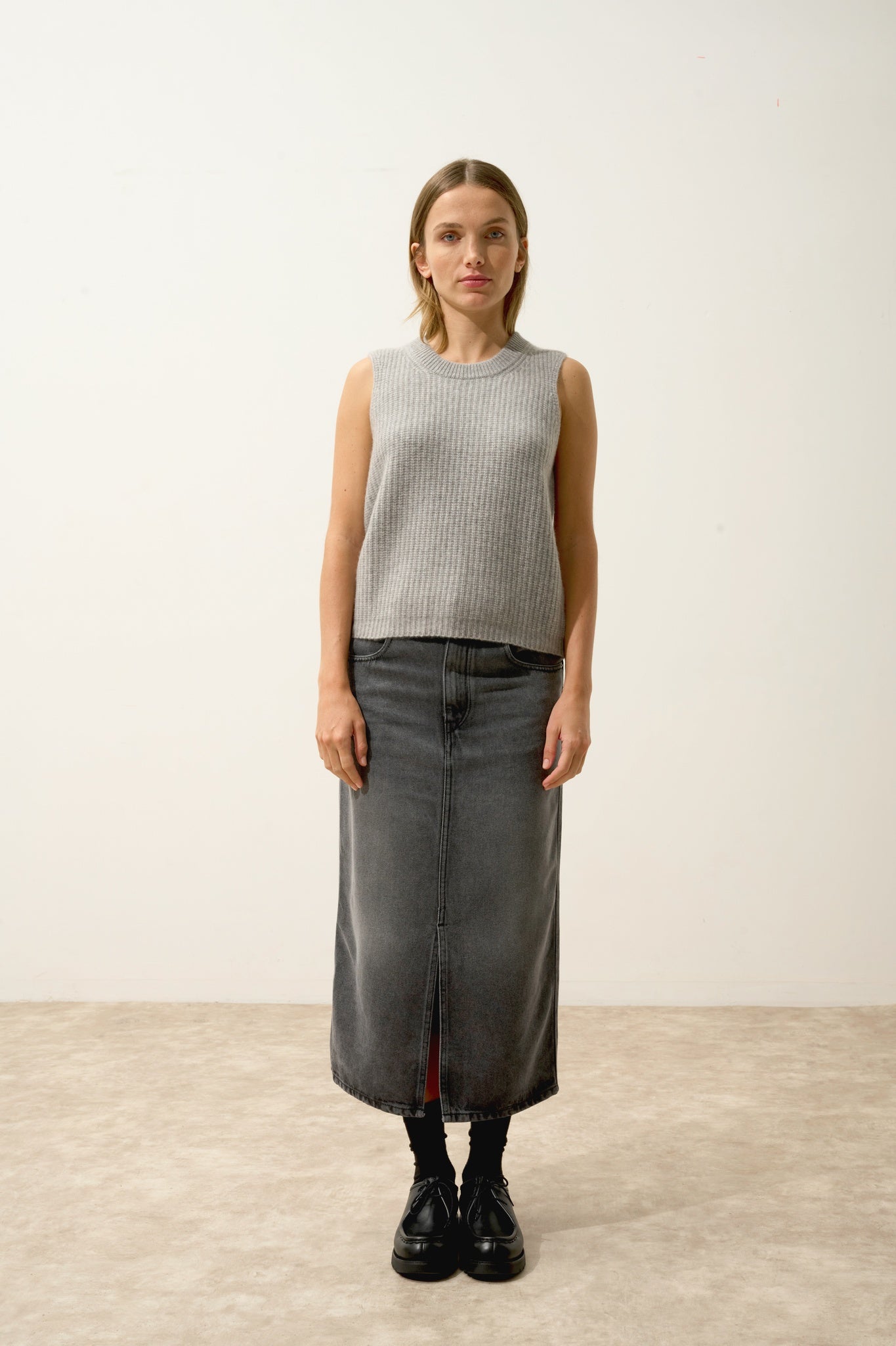 DAMPA round-neck tank top nuage chiné