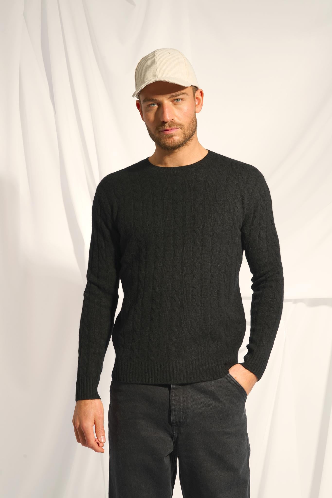 DARRI pull col rond noir