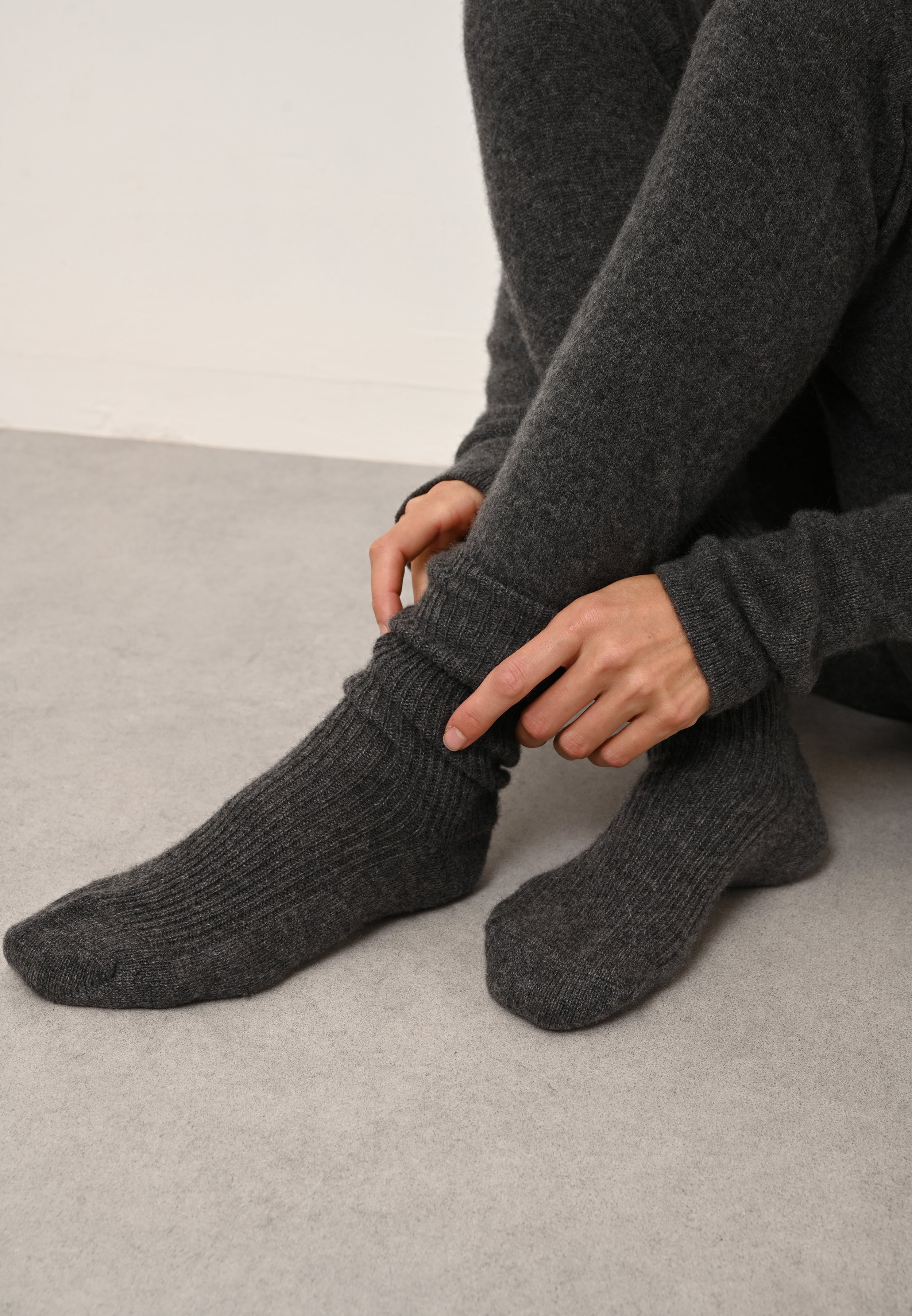 DAYAYA chaussettes anthracite chiné