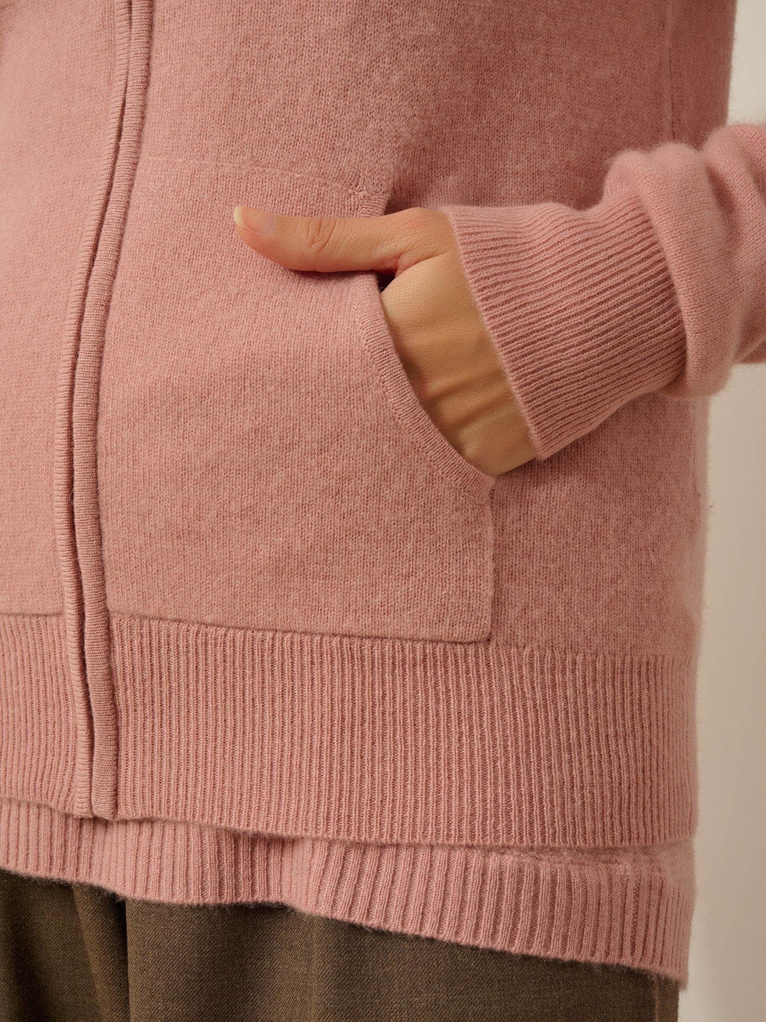 debbie gilet col zippé capuche bois de rose