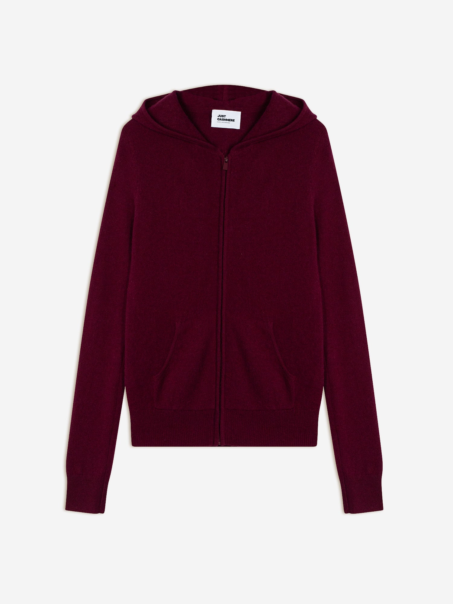 DEBBIE gilet col zippé capuche bordeaux