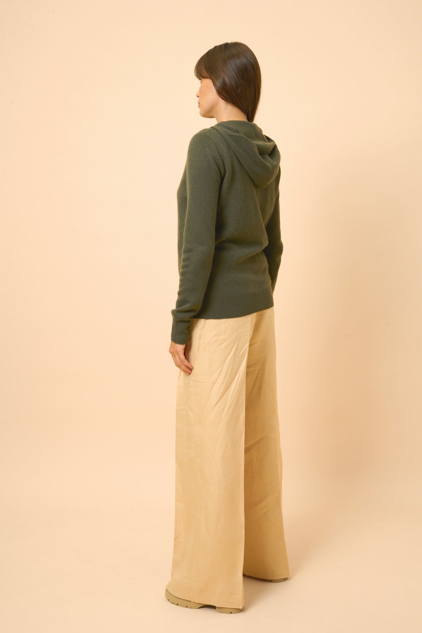 DEBBIE gilet col zippé capuche kaki