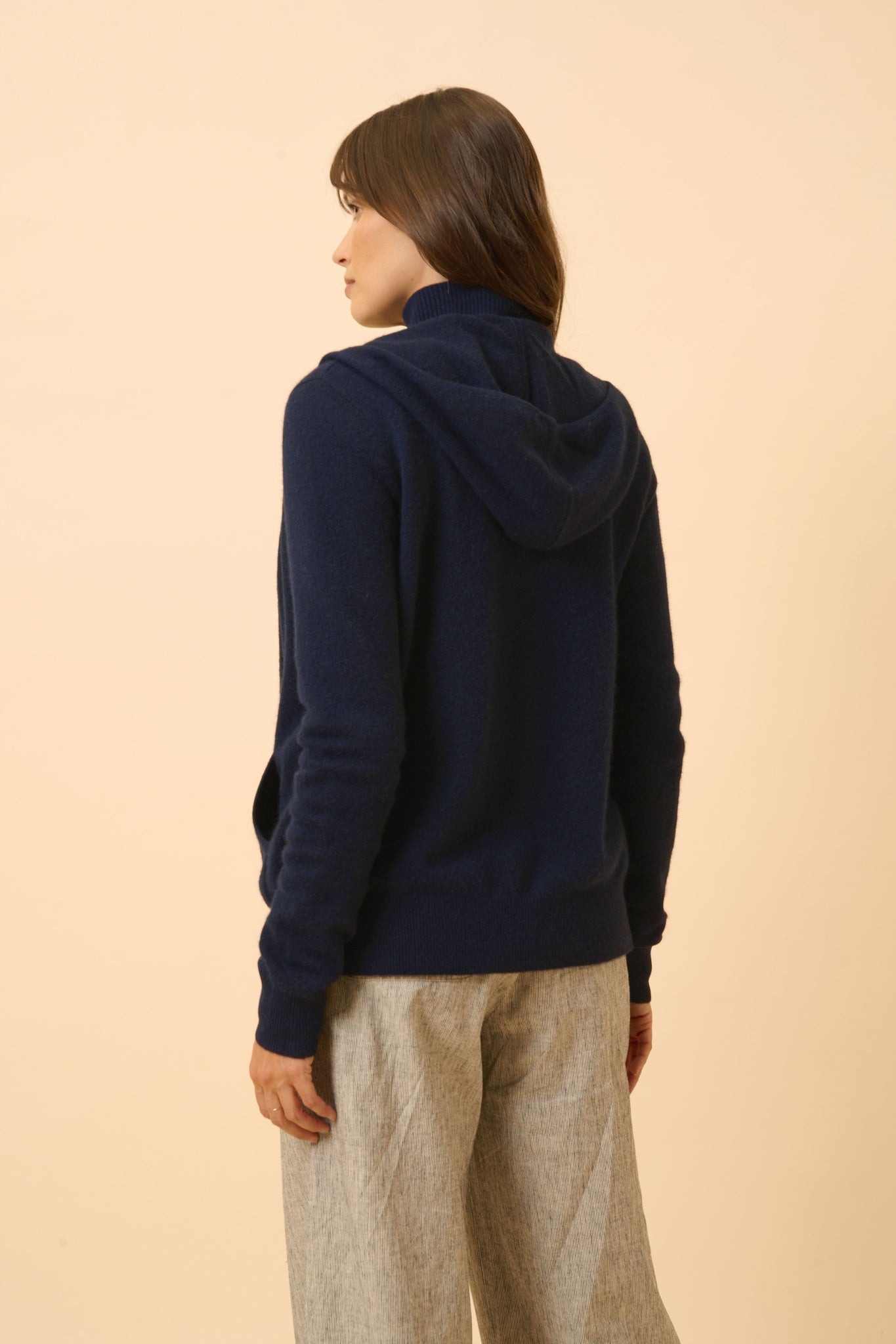 DEBBIE gilet col zippé capuche navy