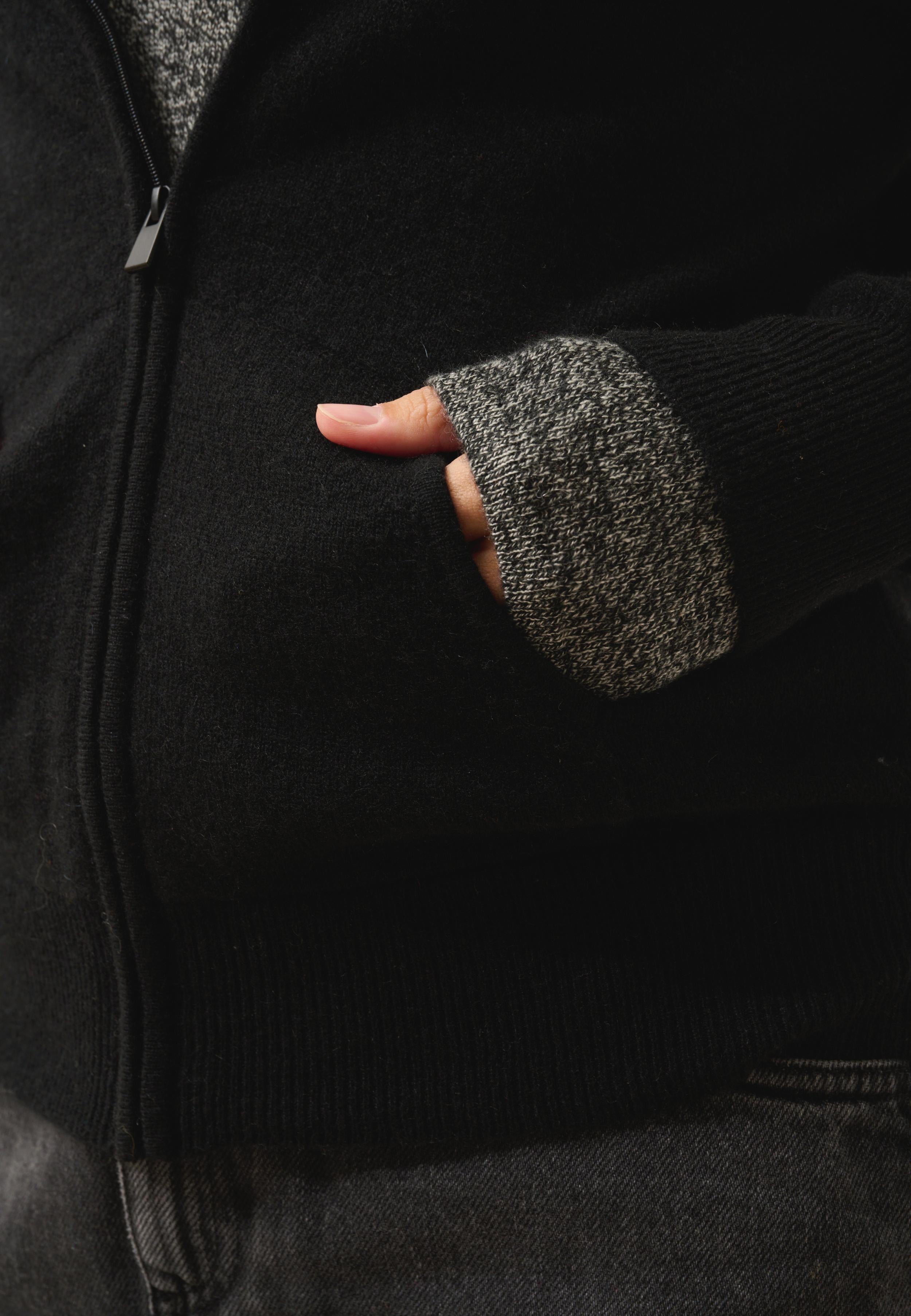 DEBBIE gilet col zippé capuche noir