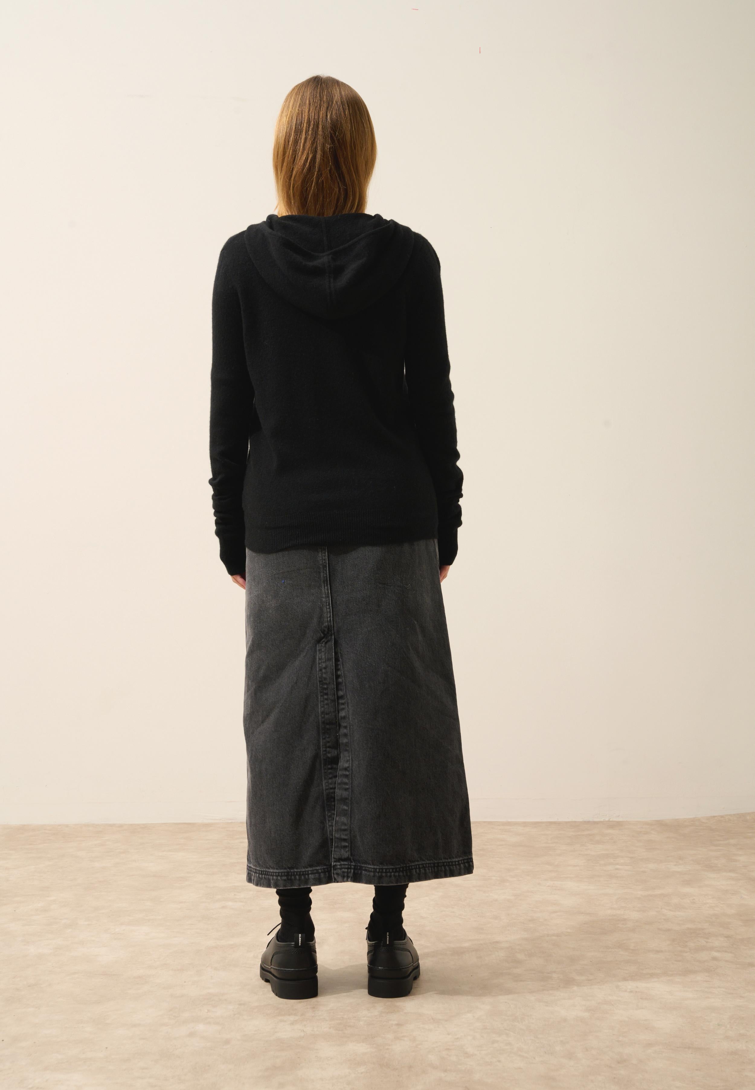 DEBBIE gilet col zippé capuche noir