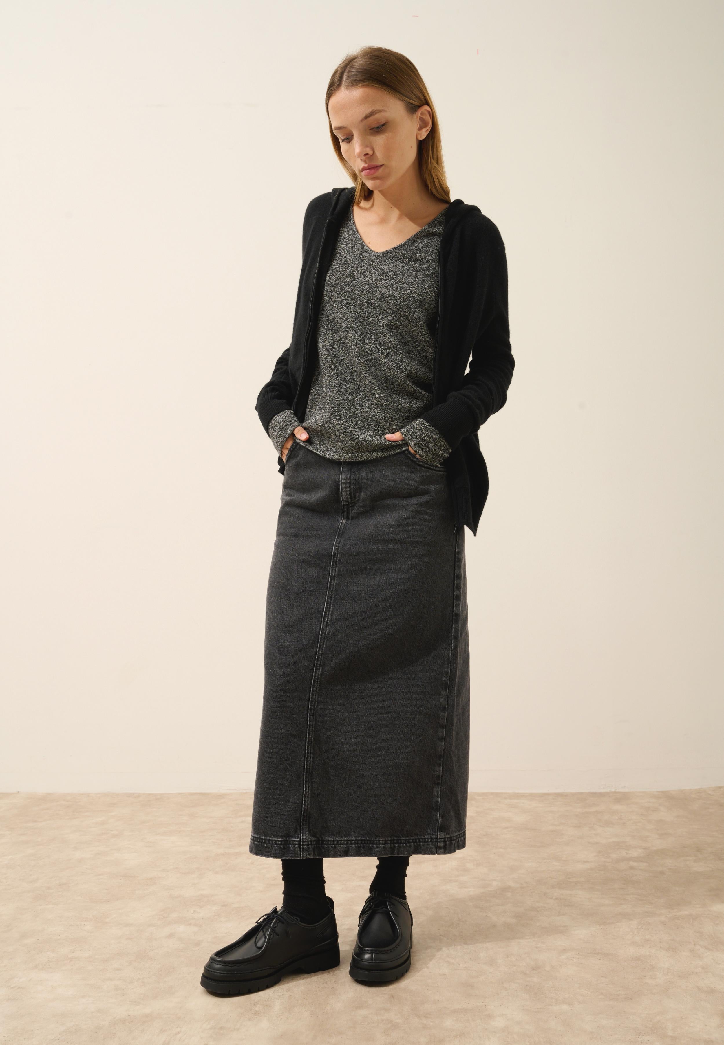 DEBBIE gilet col zippé capuche noir