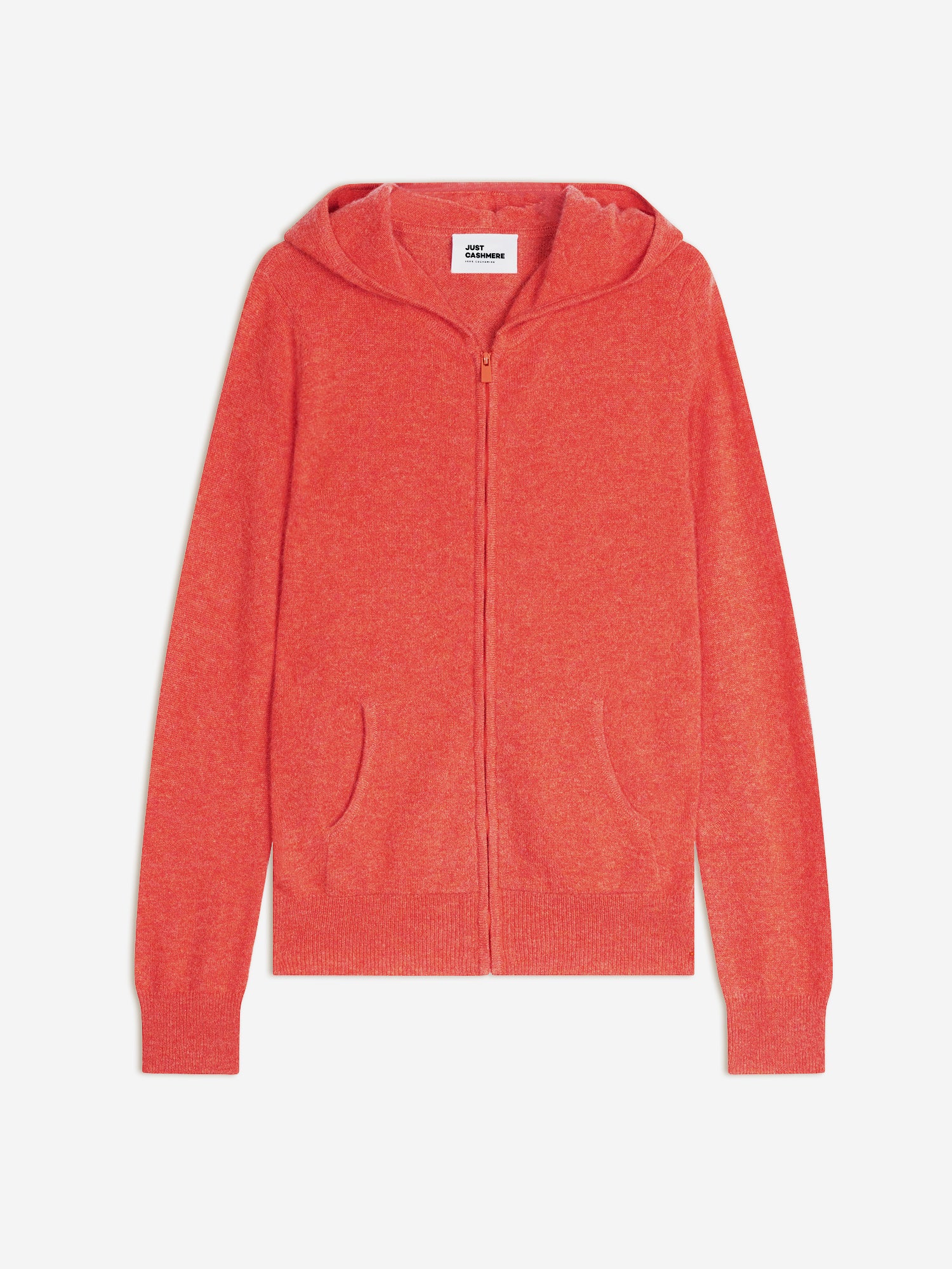 DEBBIE gilet col zippé capuche orange chiné