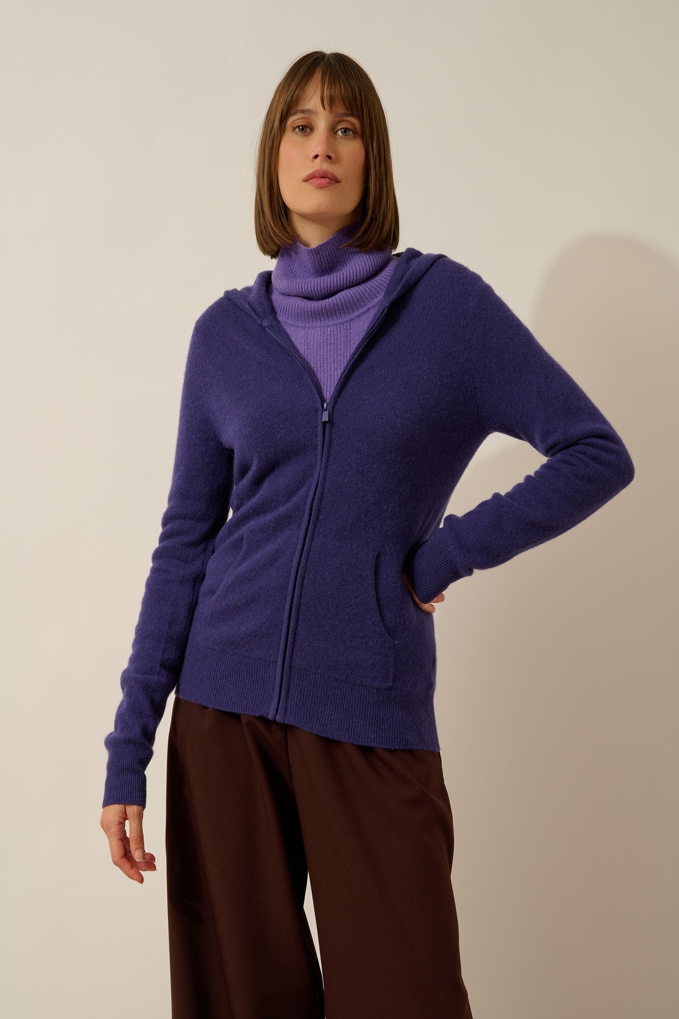 DEBBIE gilet zippé capuche purple