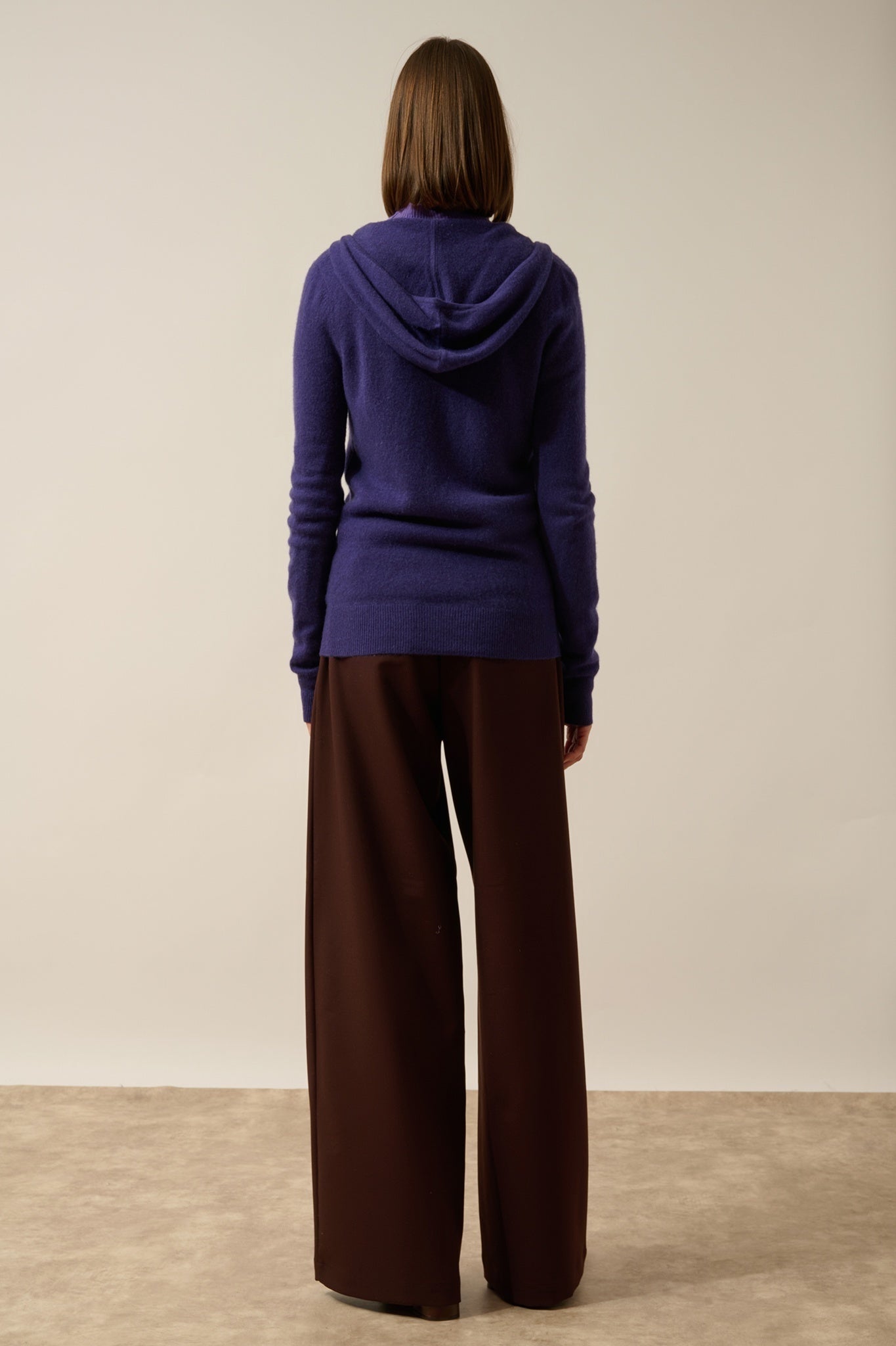 DEBBIE purple zip-up hooded cardigan