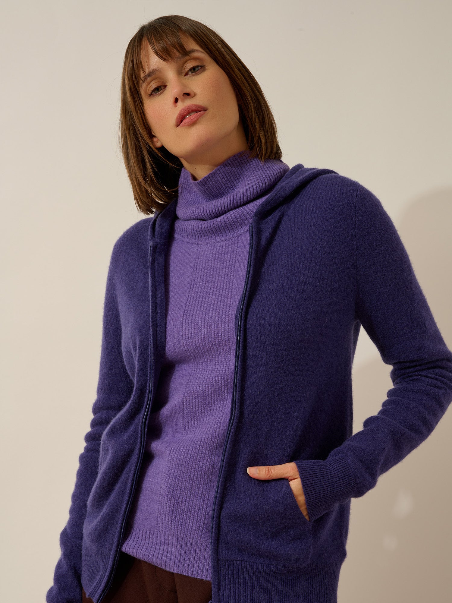 DEBBIE gilet zippé capuche purple