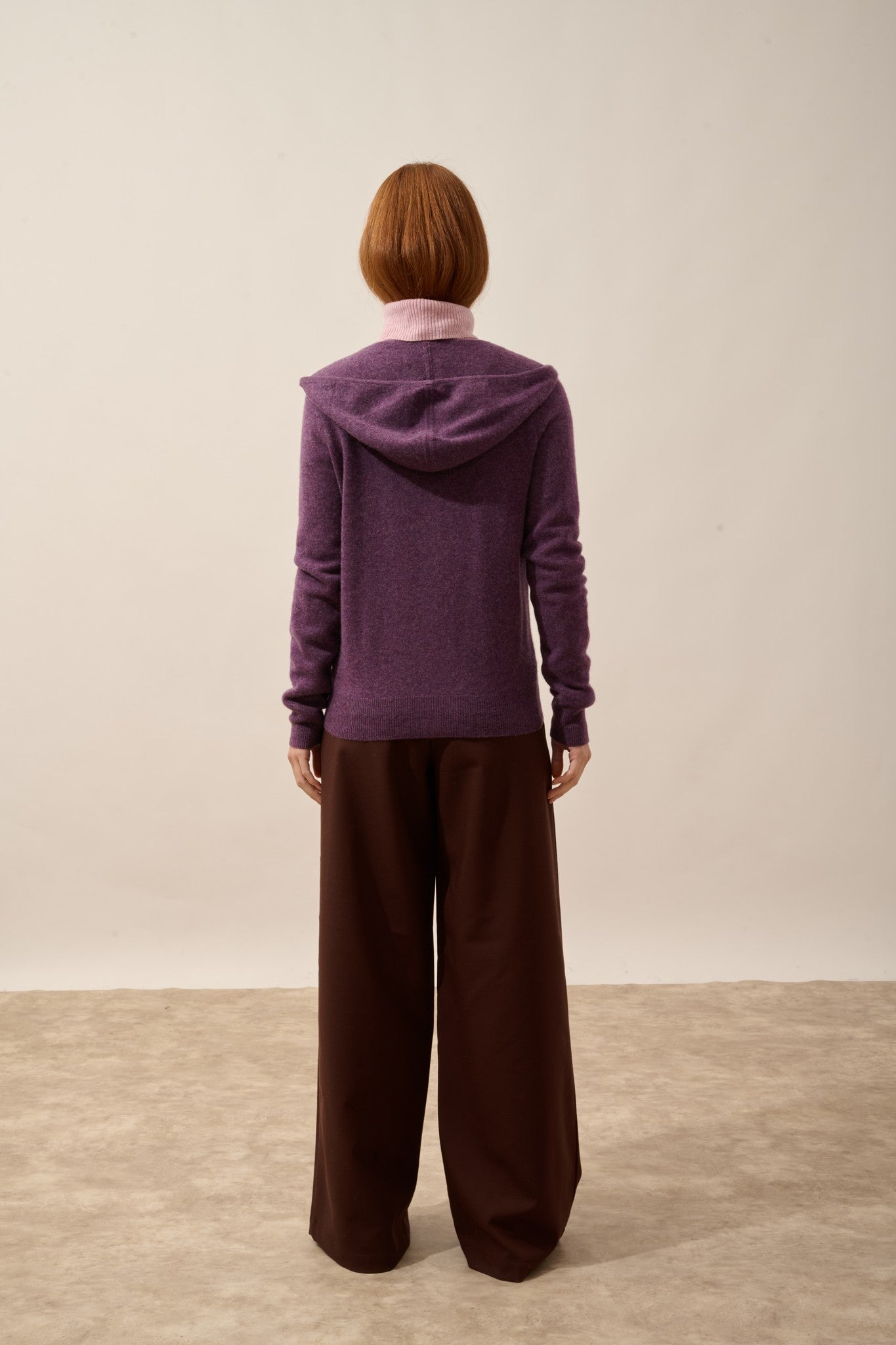 debbie gilet zippé capuche violet chiné