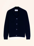 YUL Veste Boutonnée Col Châle 4 Fils Bleu Marine