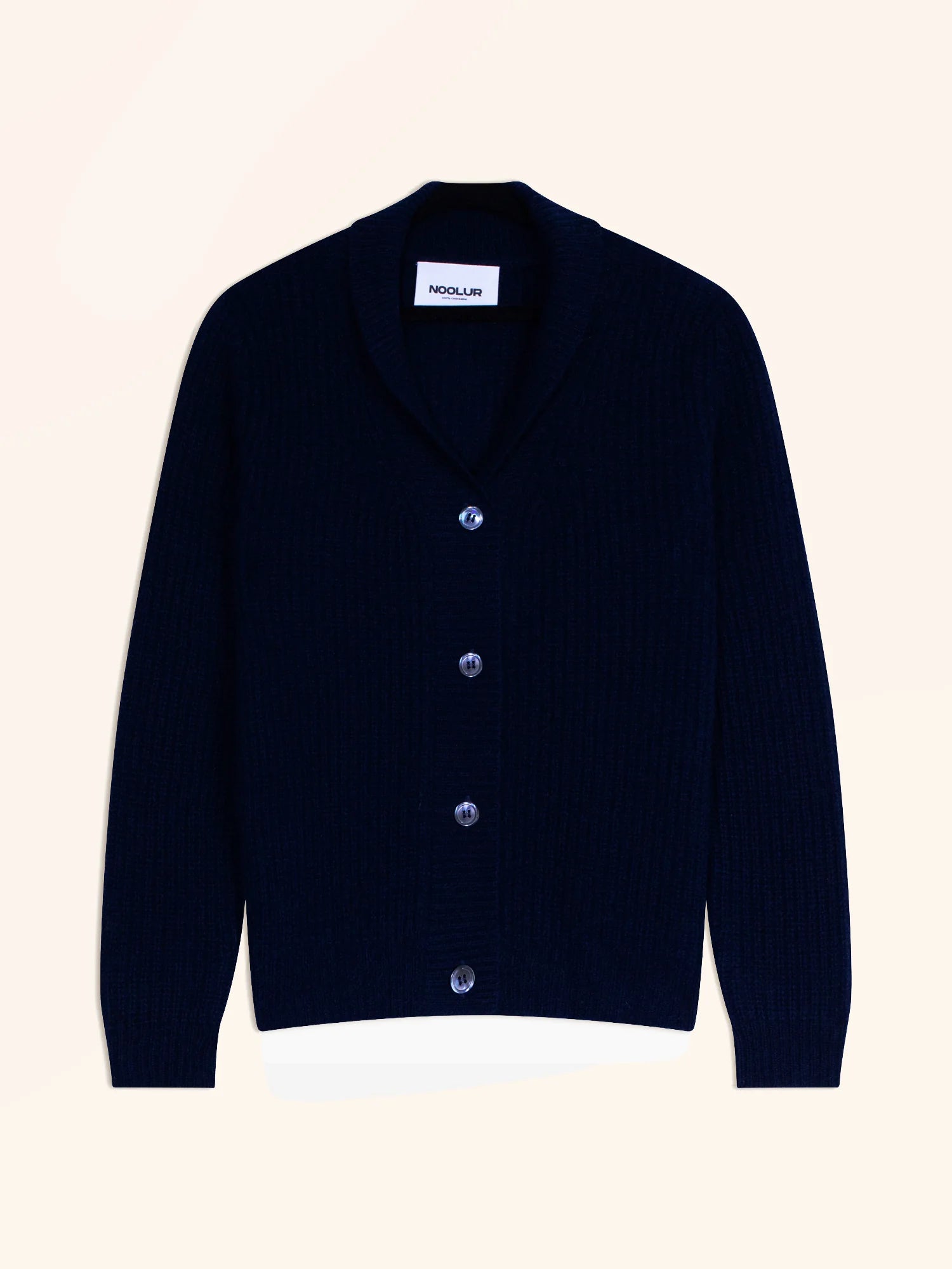 YUL Veste Boutonnée Col Châle 4 Fils Bleu Marine