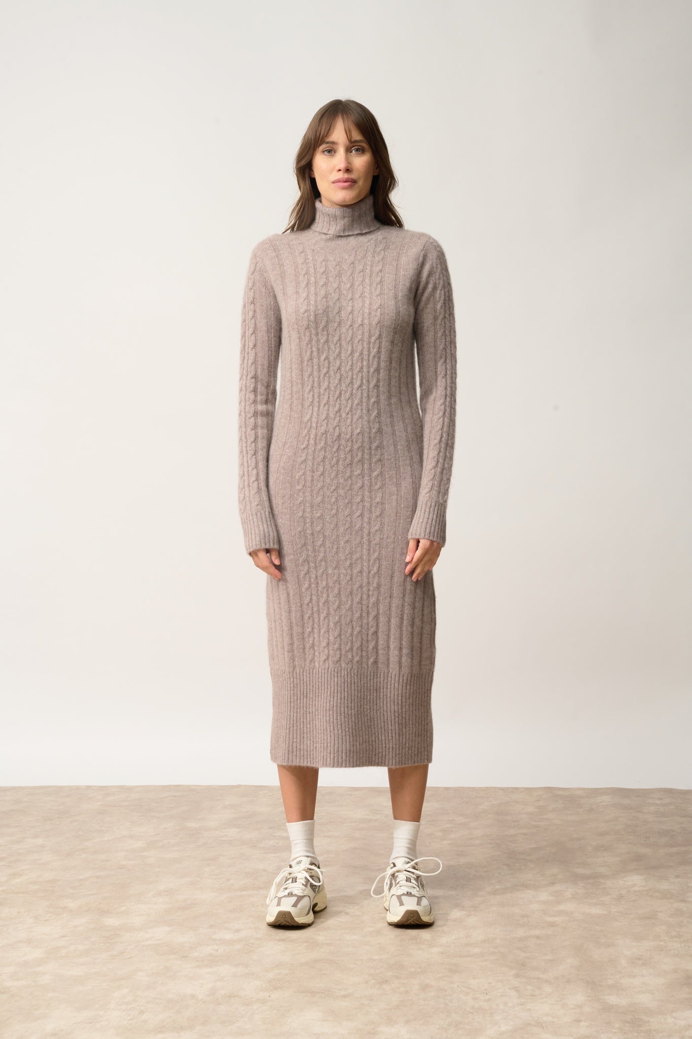 DOLKAR robe col roulé caribou chiné