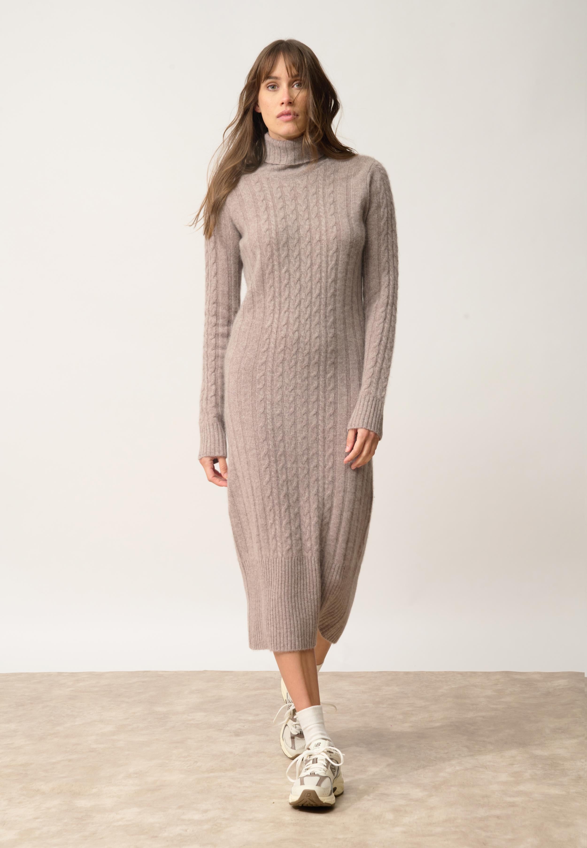 DOLKAR robe col roulé caribou chiné