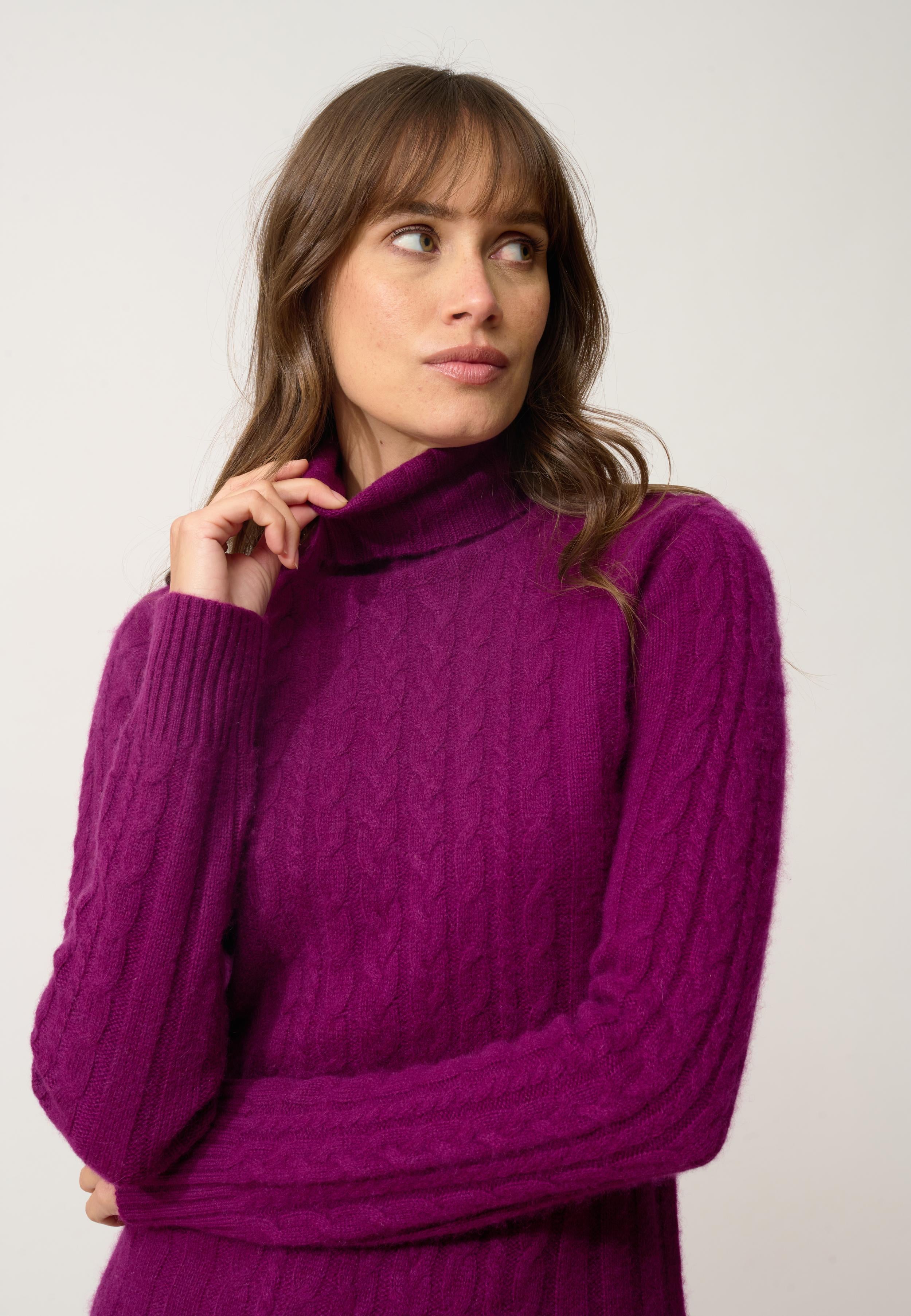 DOLKAR robe col roulé prune