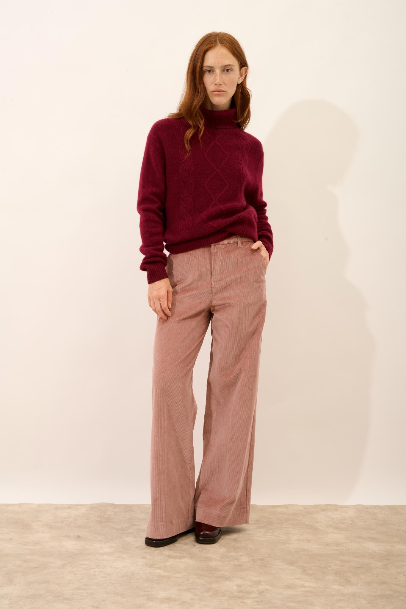 DOLMA burgundy turtleneck sweater